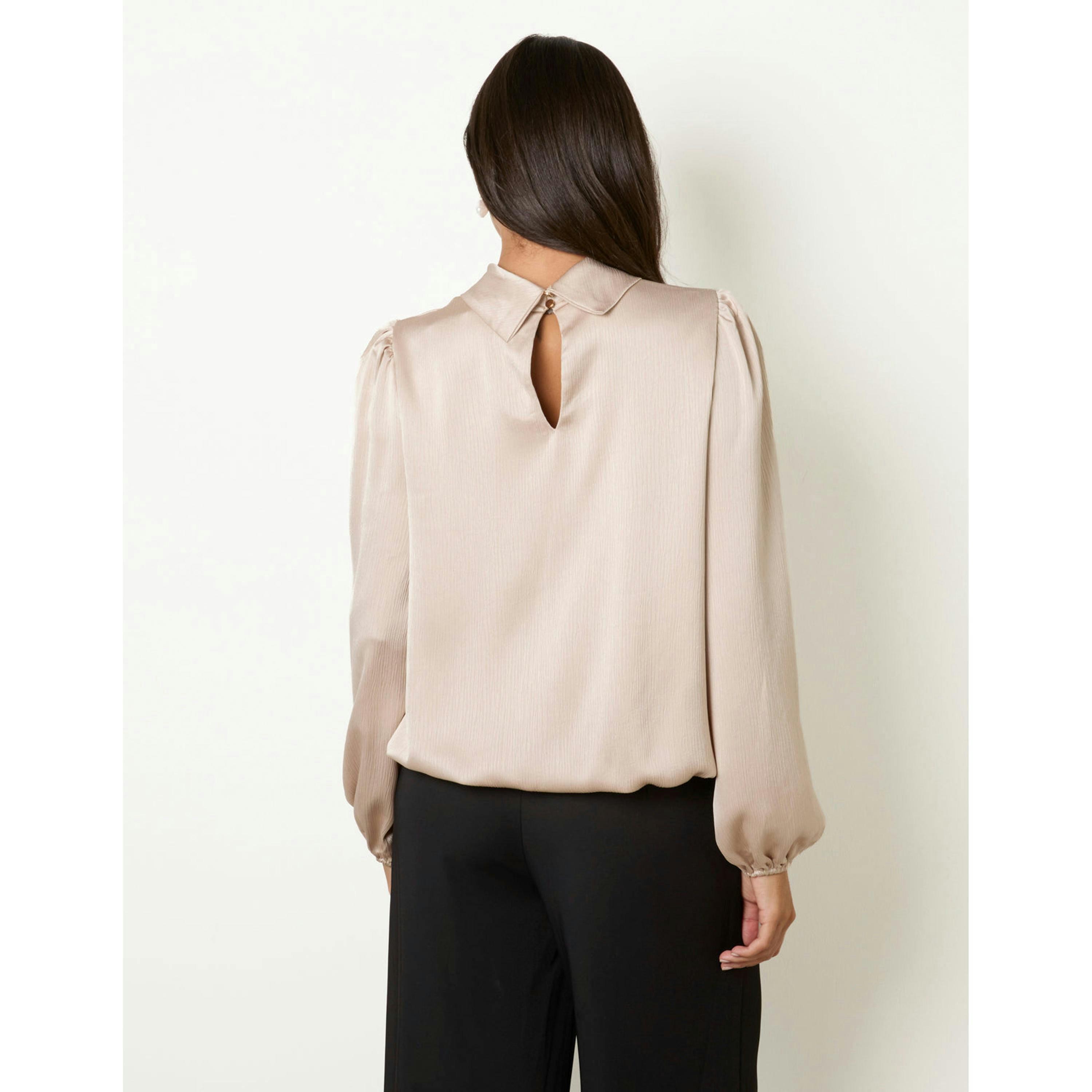 Blue Vanilla Satin Cowlneck Pullover  in Champagne , view 2 of 4