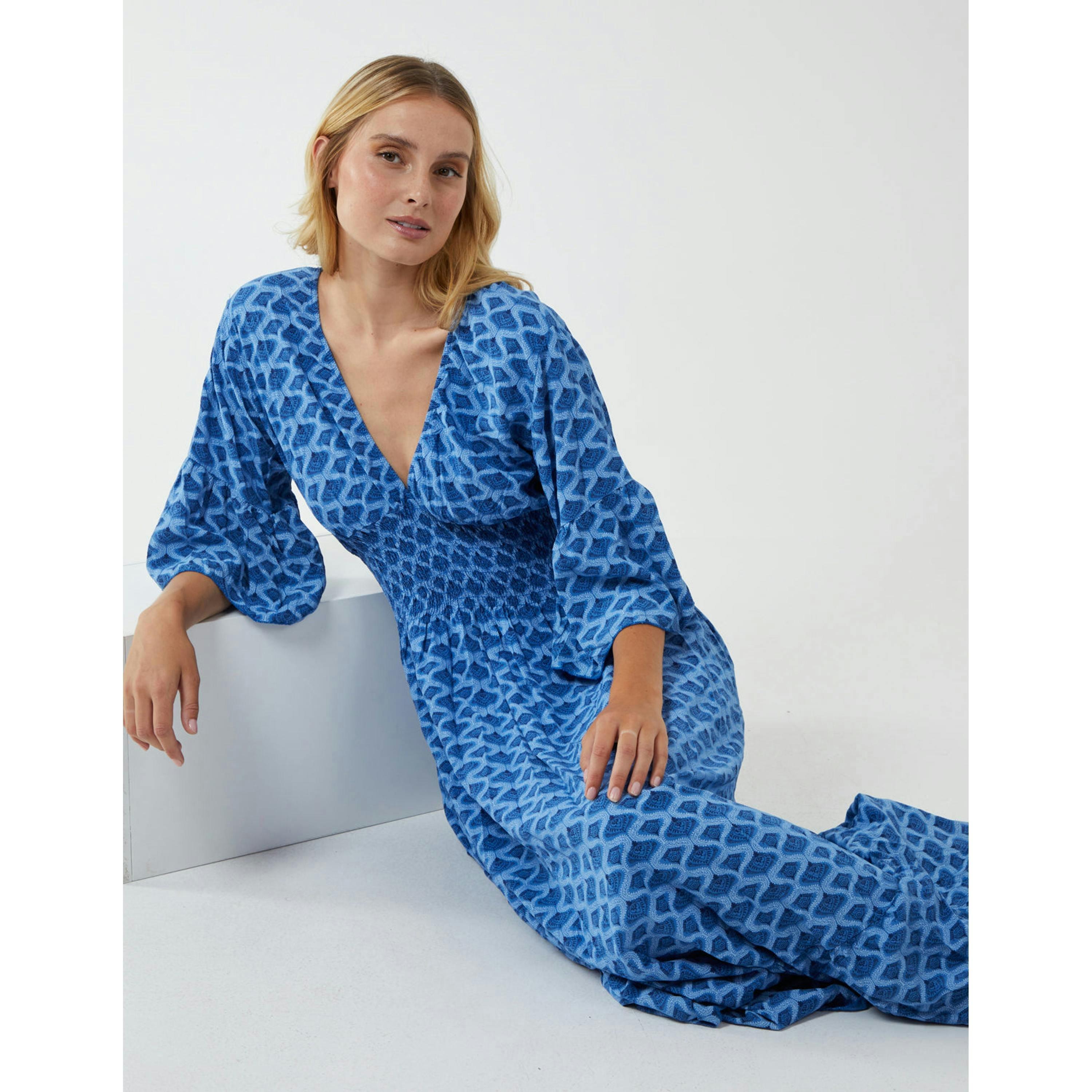 Blue Vanilla Geometric Printed Maxi Dress  in Blue , view 4 of 4