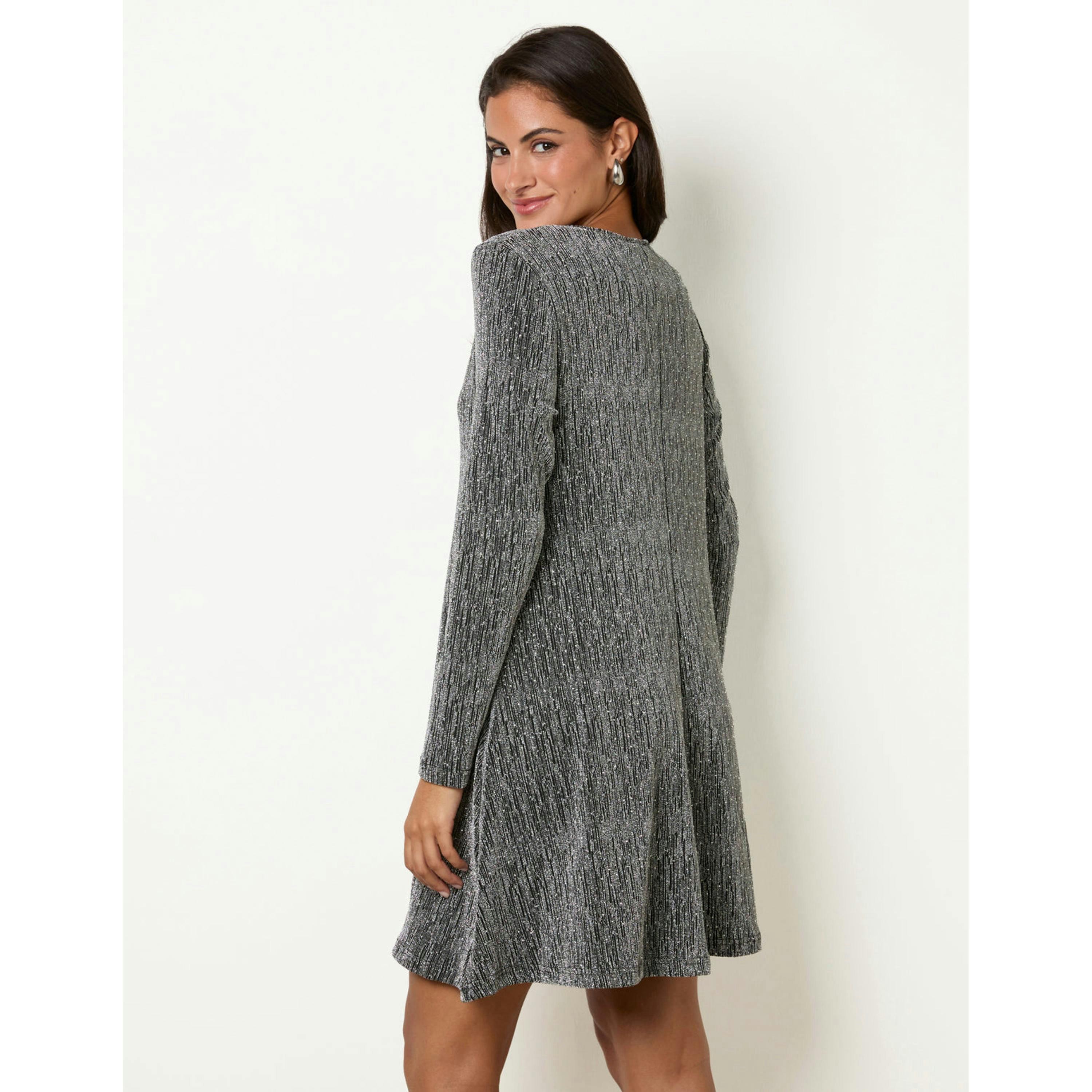 Blue Vanilla Metallic Diamante Swing Dress  in Silver , view 2 of 5