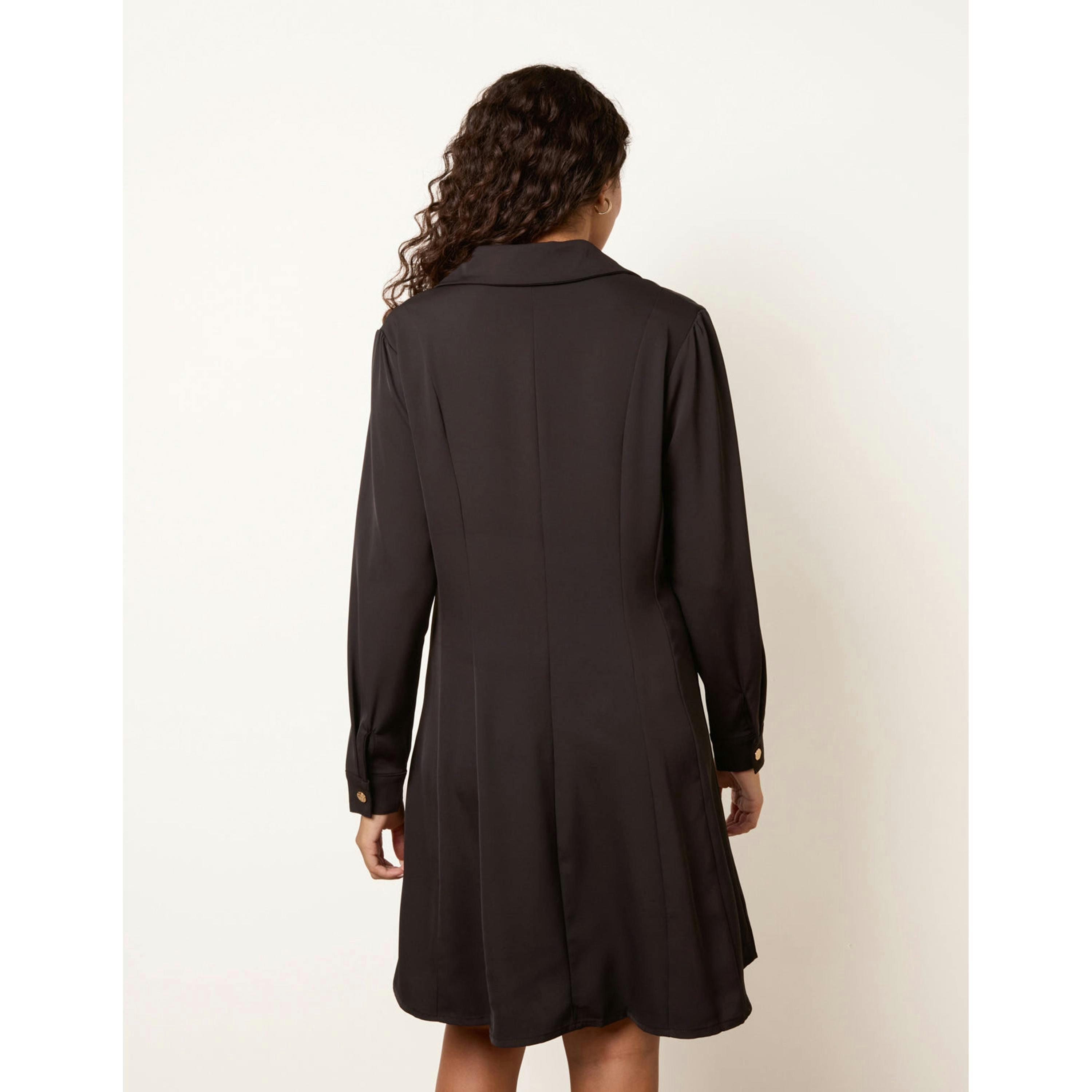 Blue Vanilla Crepe Fit & Flare Mini Dress  in Black , view 2 of 4