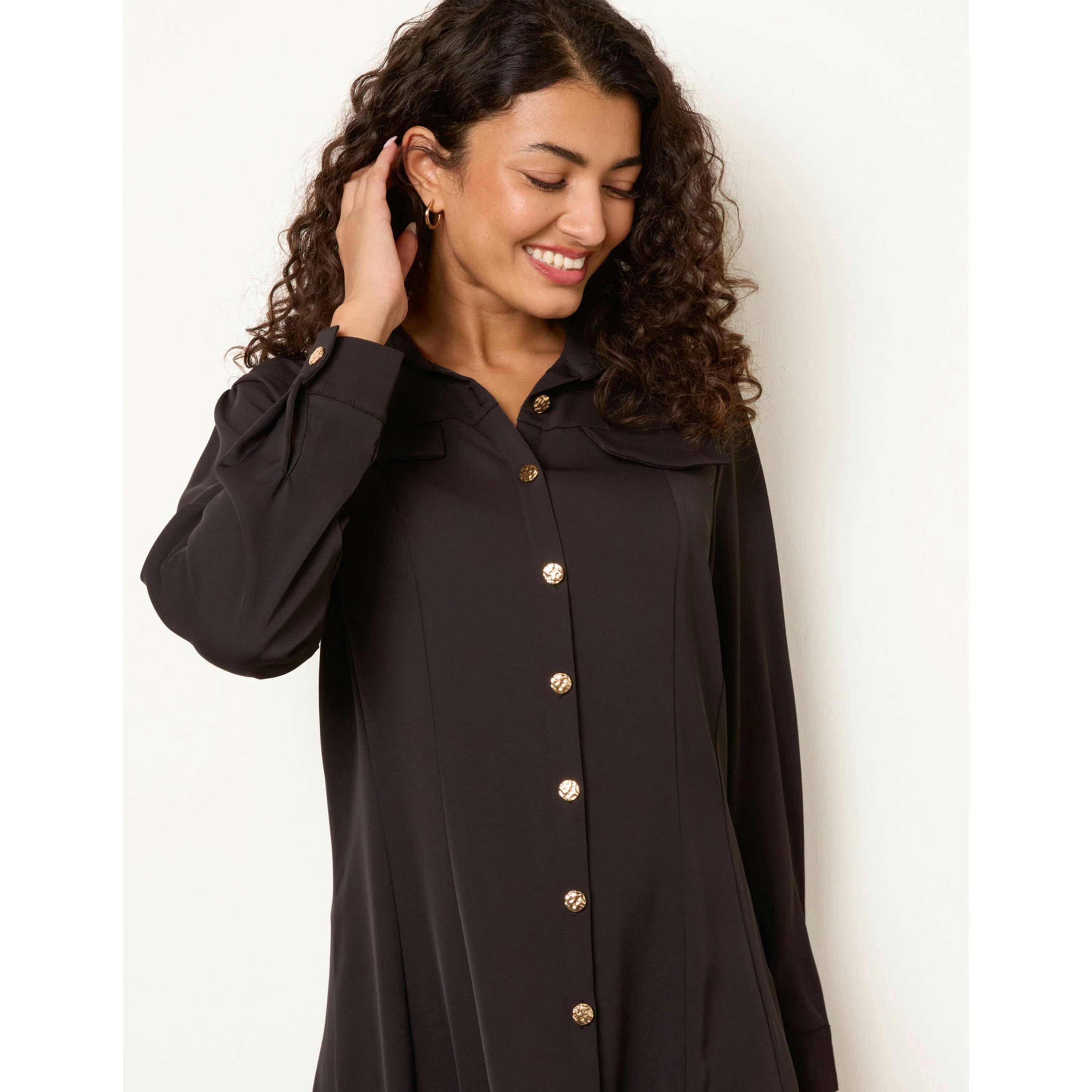 Blue Vanilla Crepe Fit & Flare Mini Dress  in Black , view 3 of 4