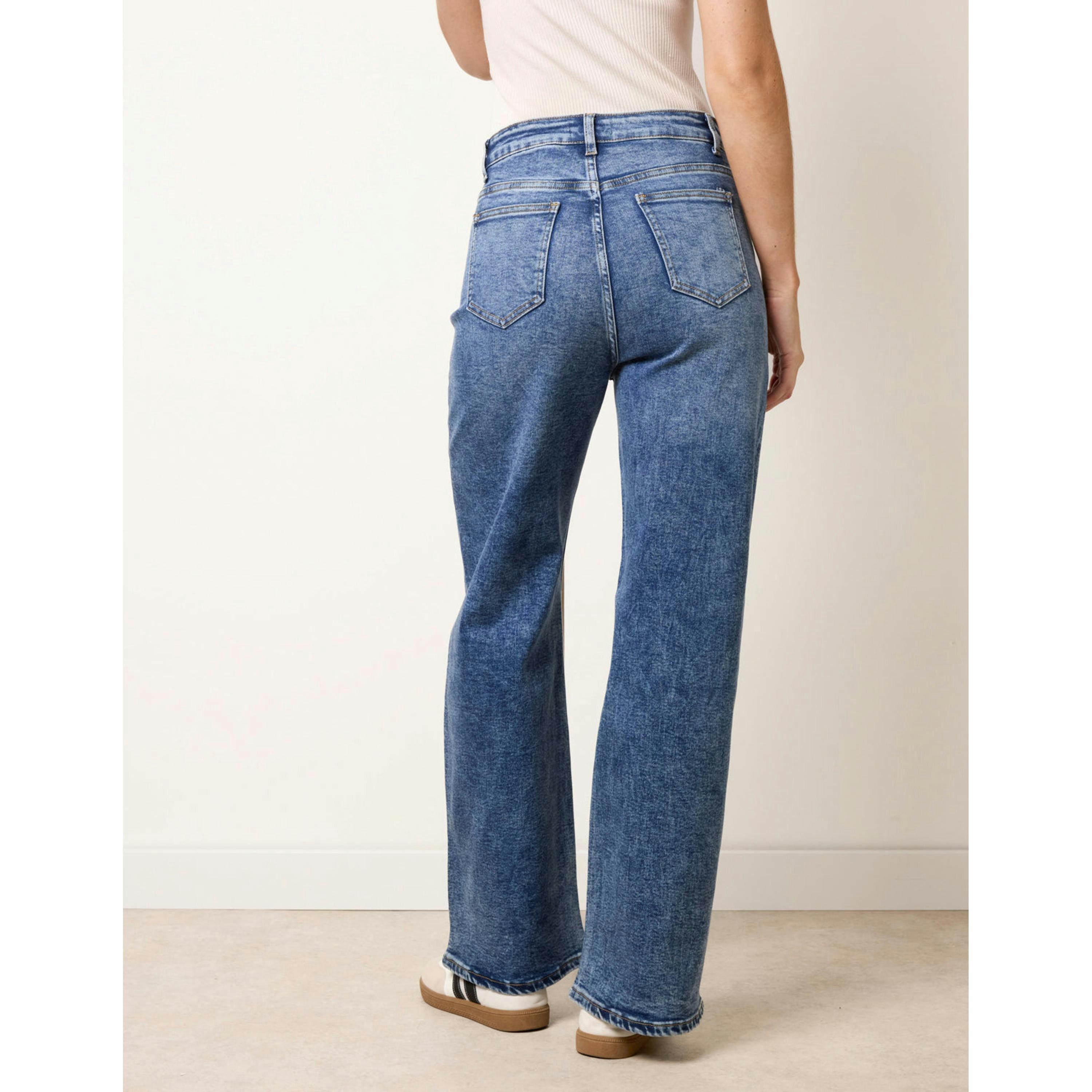 Blue Vanilla High Waisted Wide Leg Jeans  in Blue , view 2 of 4