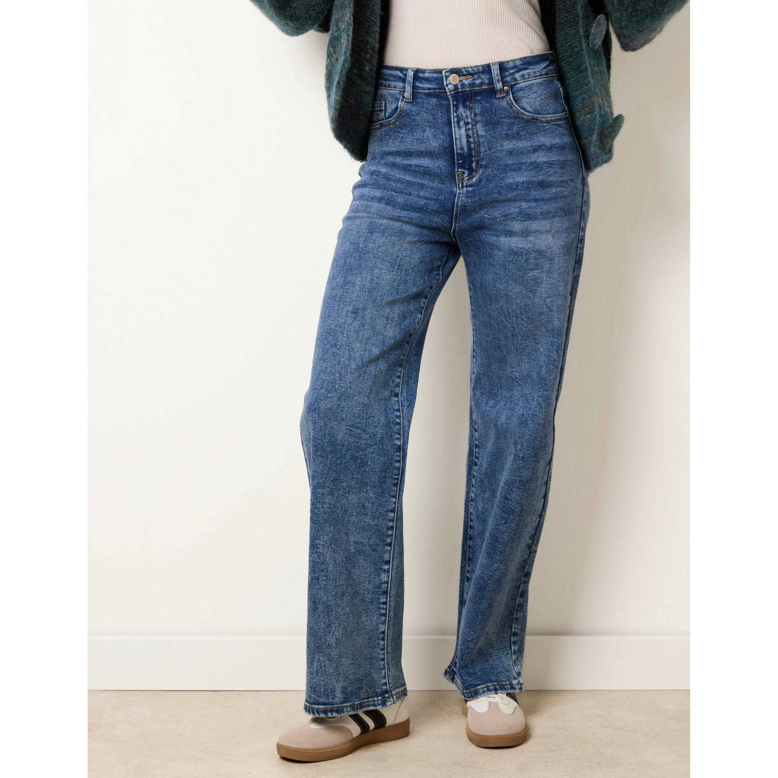 Blue Vanilla High Waisted Wide Leg Jeans  in Blue , view 3 of 4