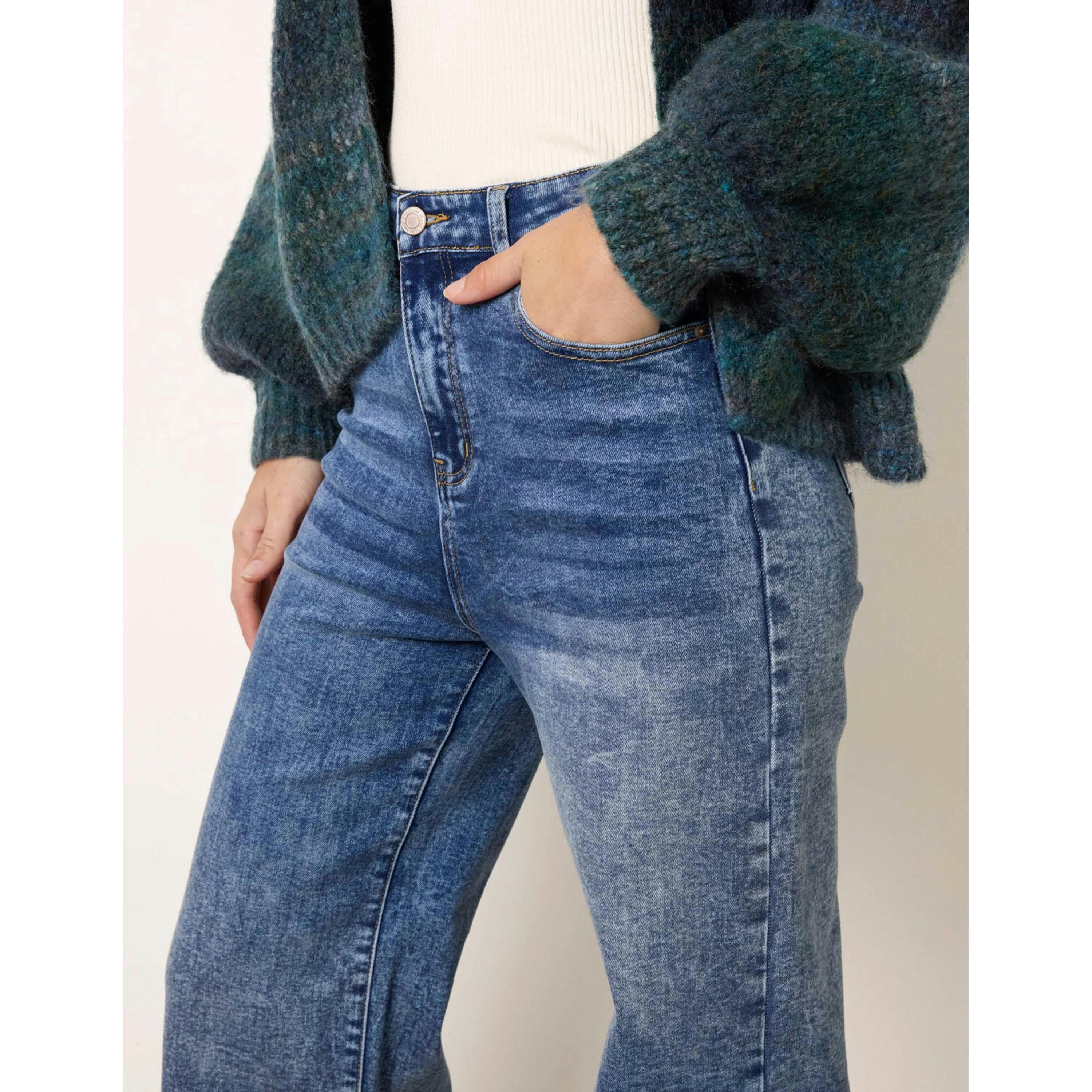 Blue Vanilla High Waisted Wide Leg Jeans  in Blue , view 4 of 4