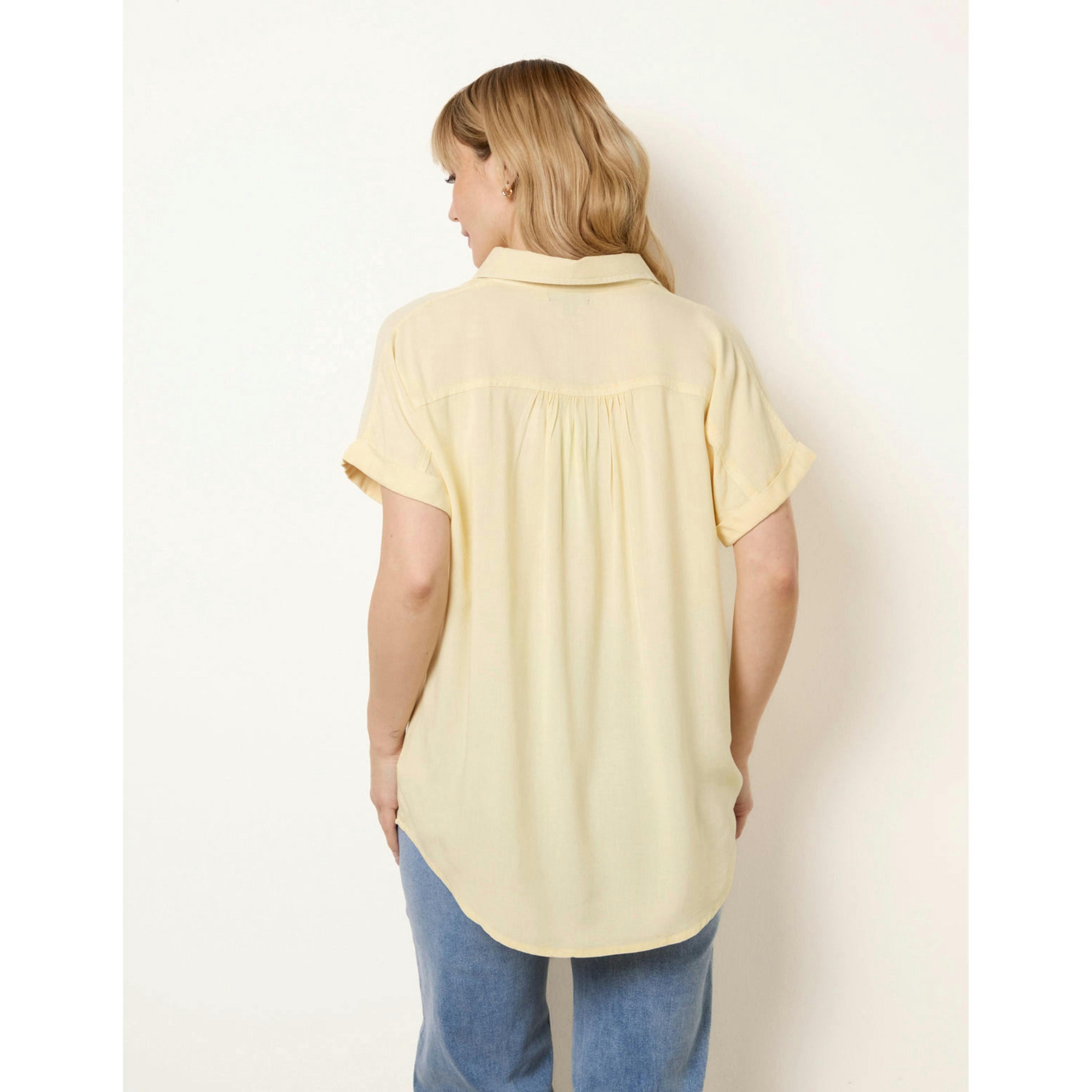 Blue Vanilla Button Front Shirt  in Yellow , view 2 of 4