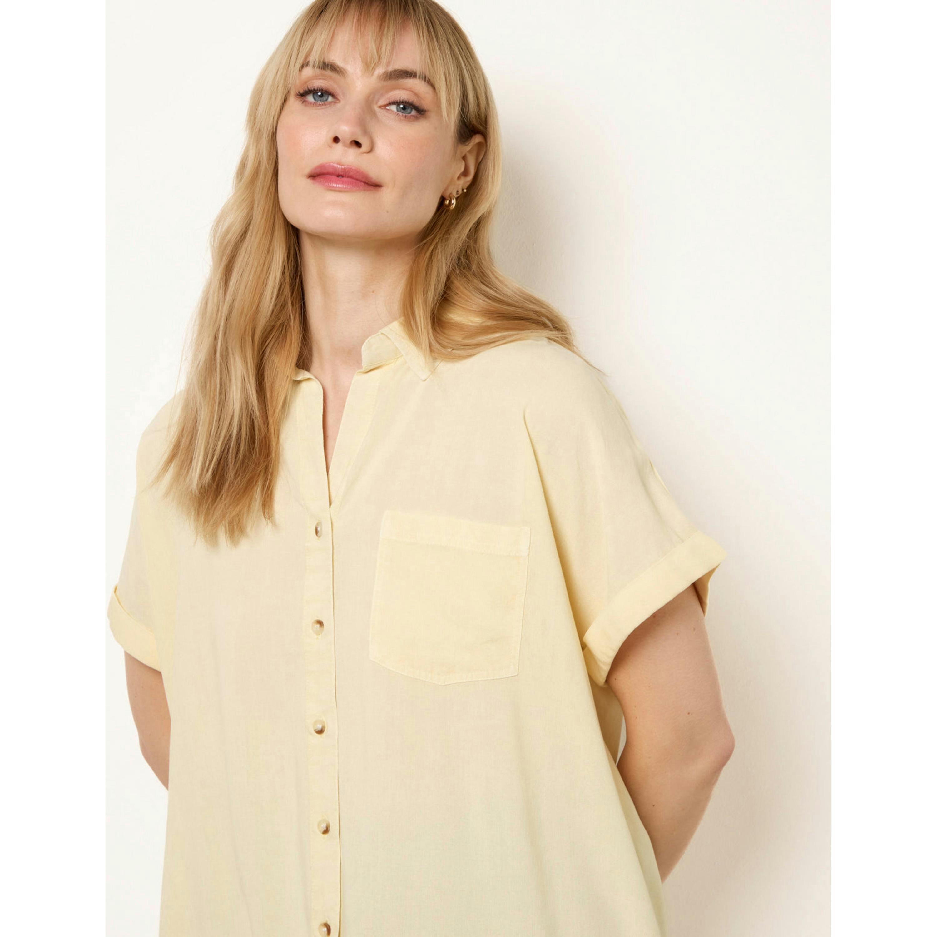 Blue Vanilla Button Front Shirt  in Yellow , view 3 of 4