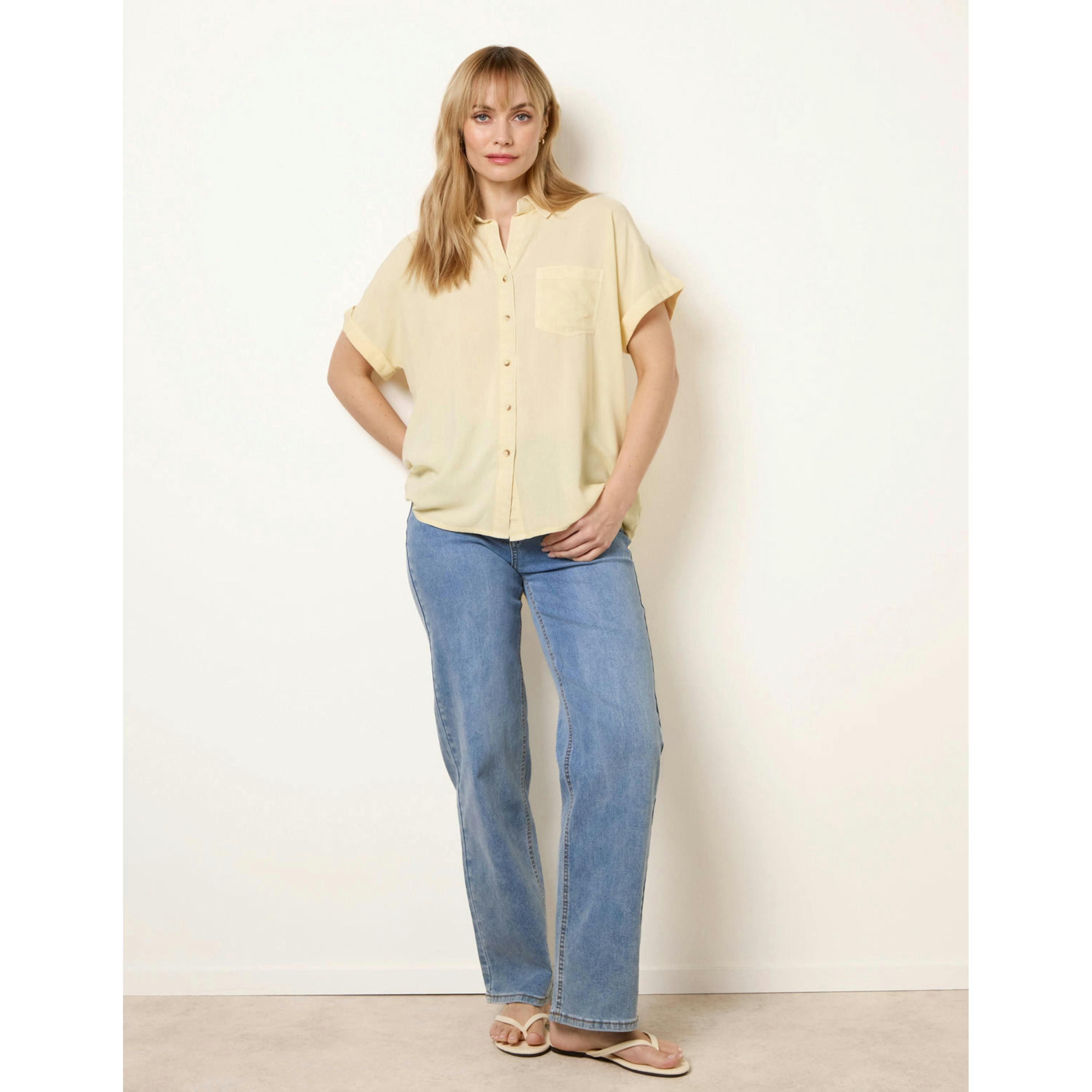 Blue Vanilla Button Front Shirt  in Yellow , view 4 of 4