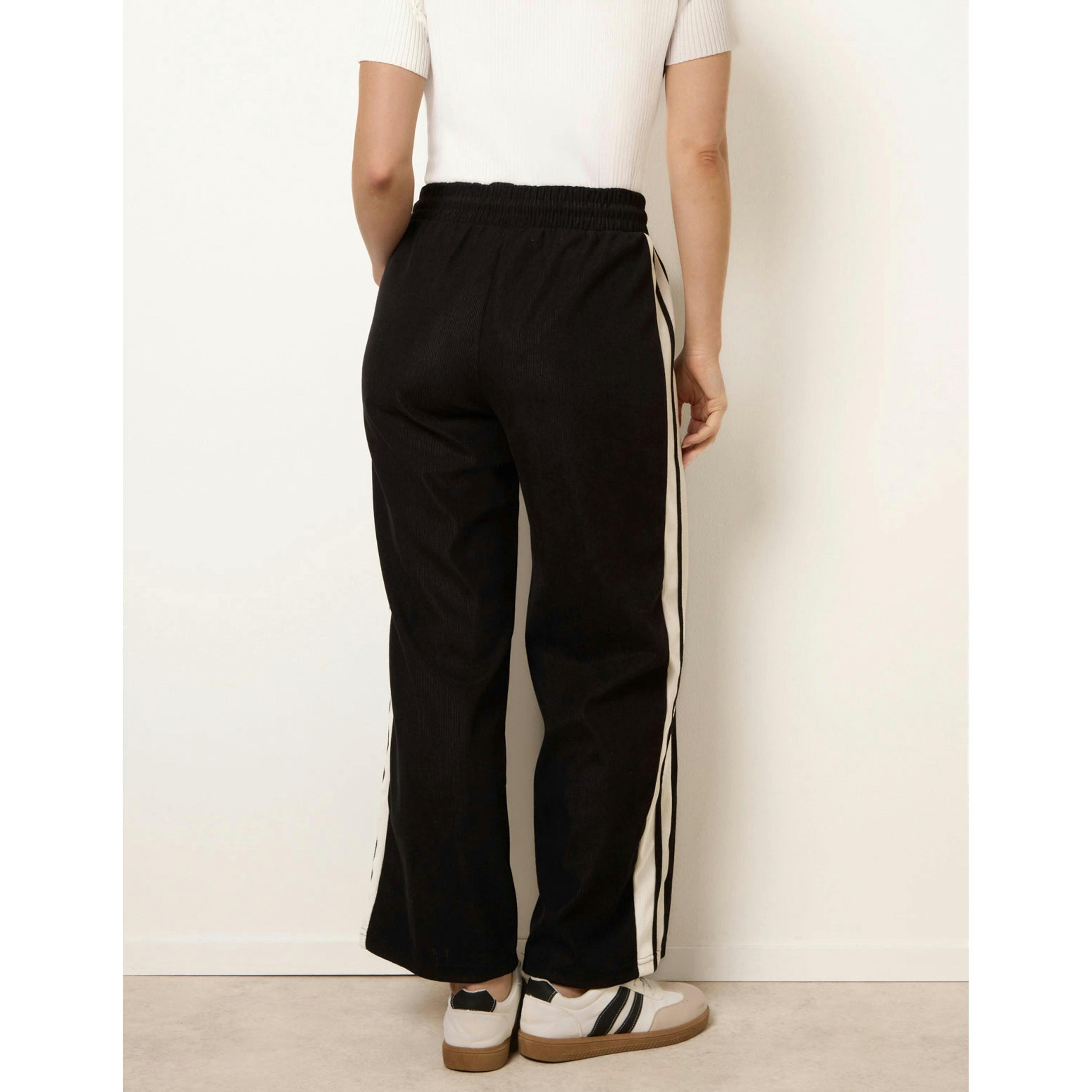 Blue Vanilla Corduroy Side Stripes Trousers  in Black , view 2 of 4