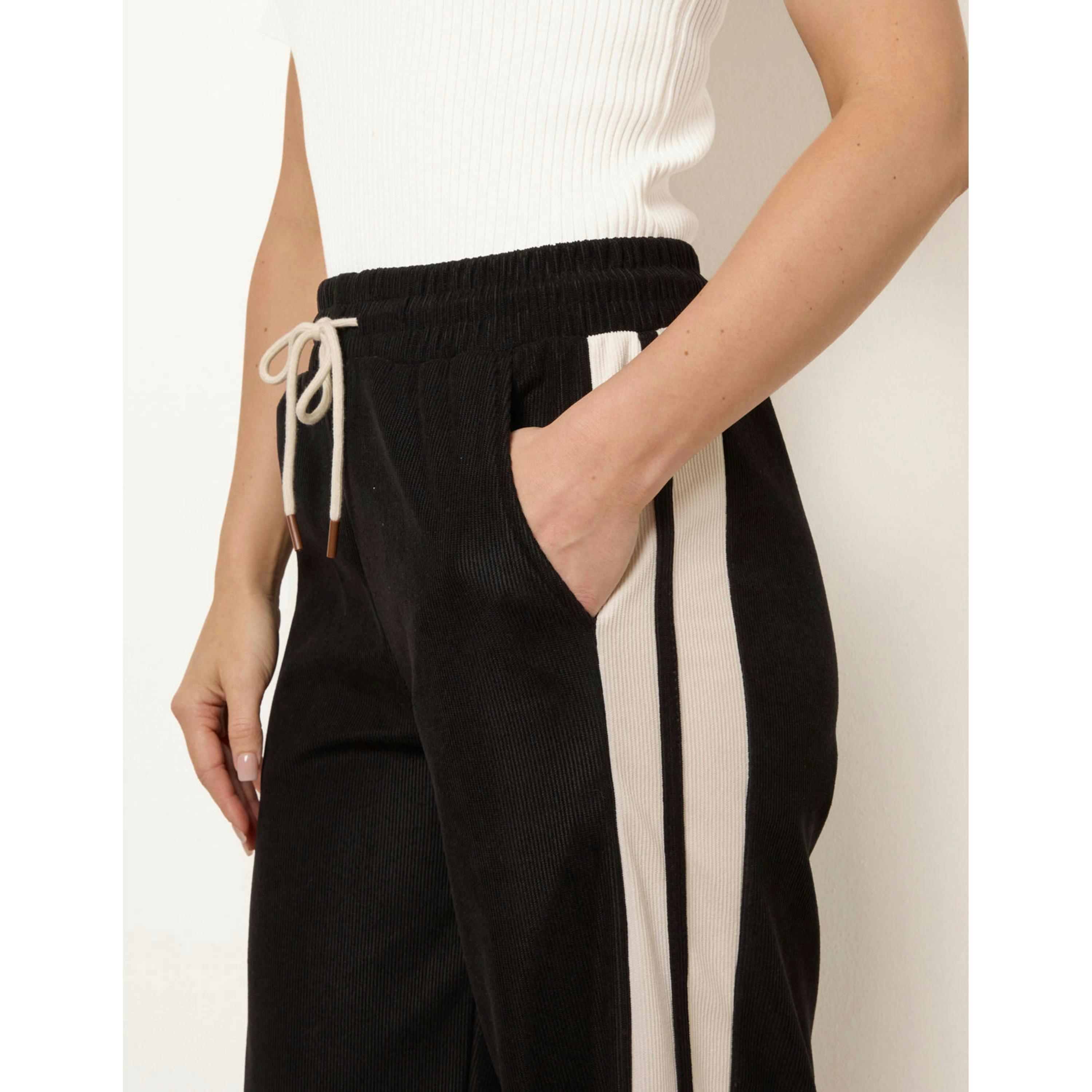 Blue Vanilla Corduroy Side Stripes Trousers  in Black , view 4 of 4