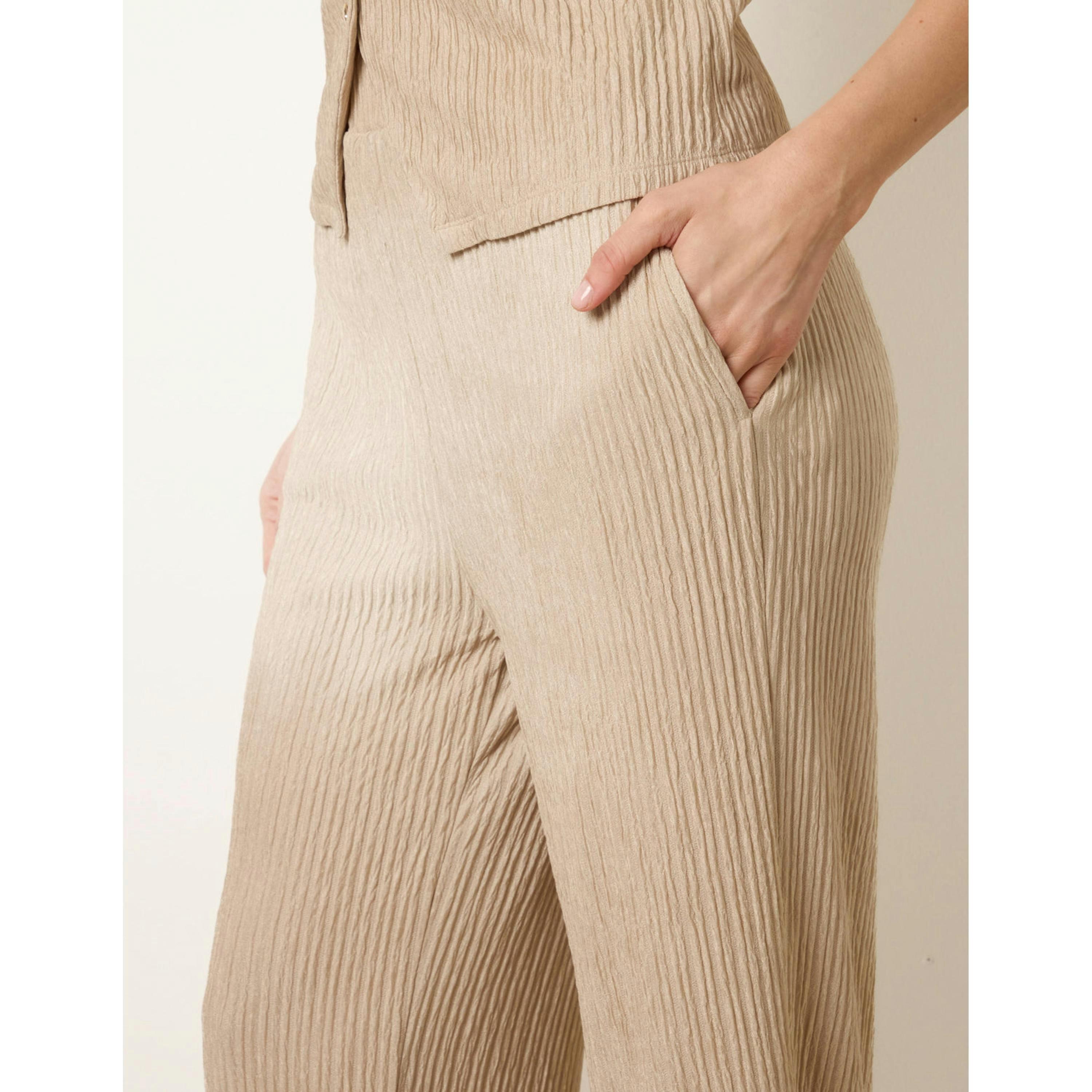 Blue Vanilla Wide Leg Trousers  in Stone , view 4 of 4