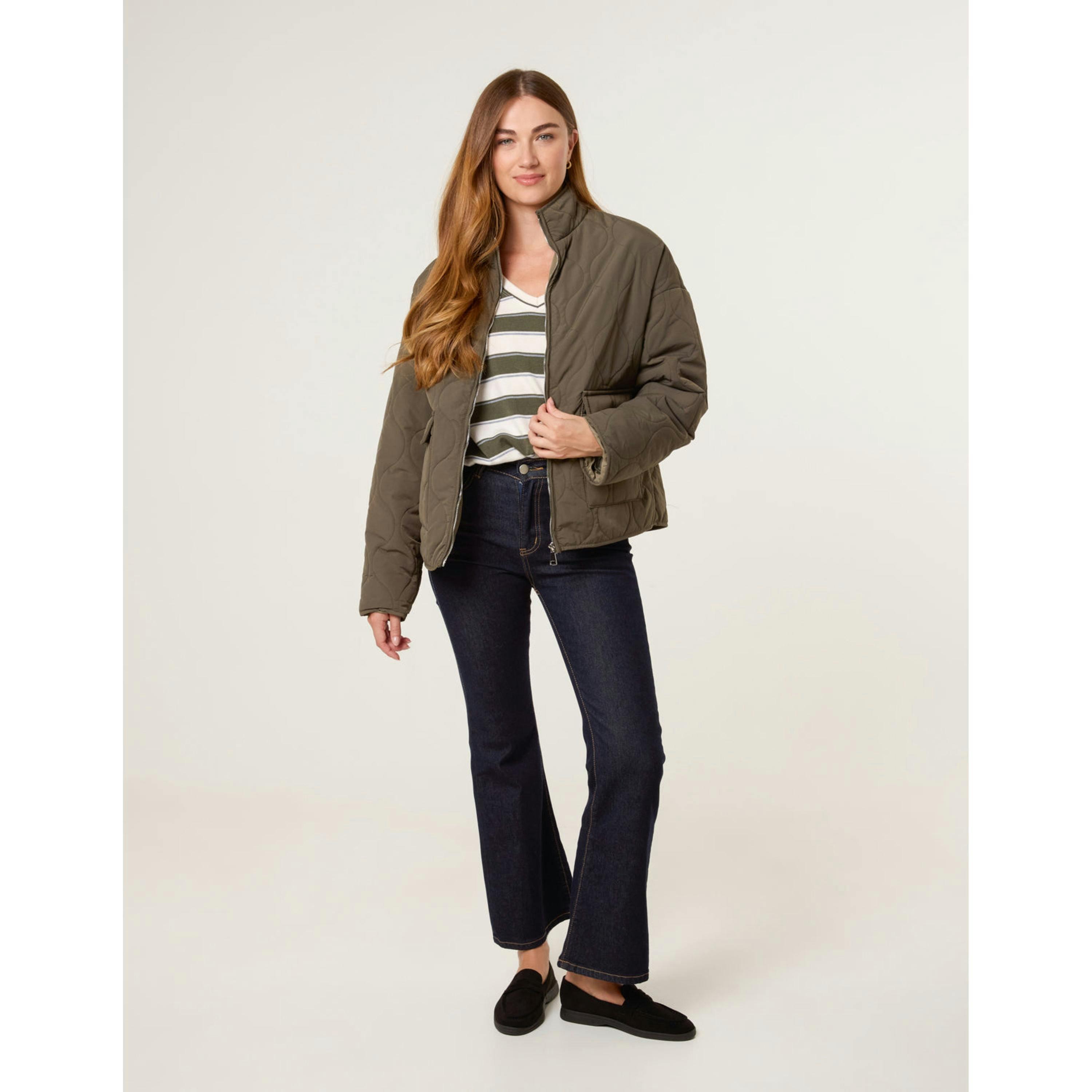 Blue Vanilla Quilted Jacket  in Khaki , view 3 of 4