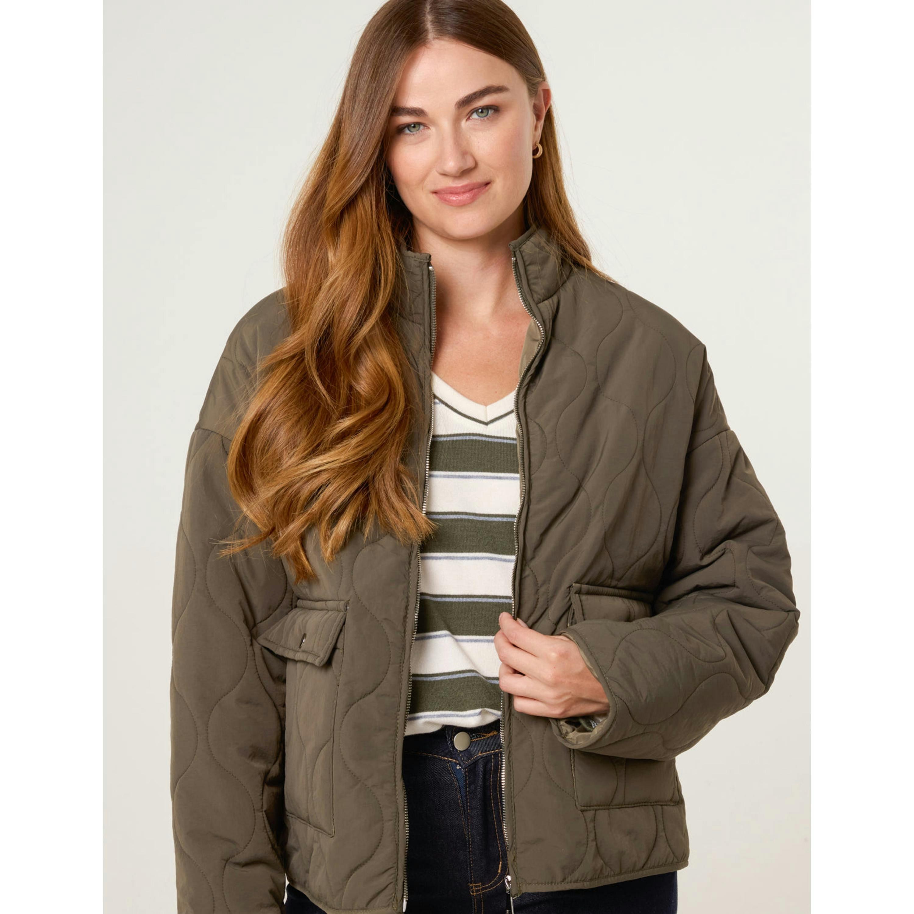 Blue Vanilla Quilted Jacket  in Khaki , view 4 of 4