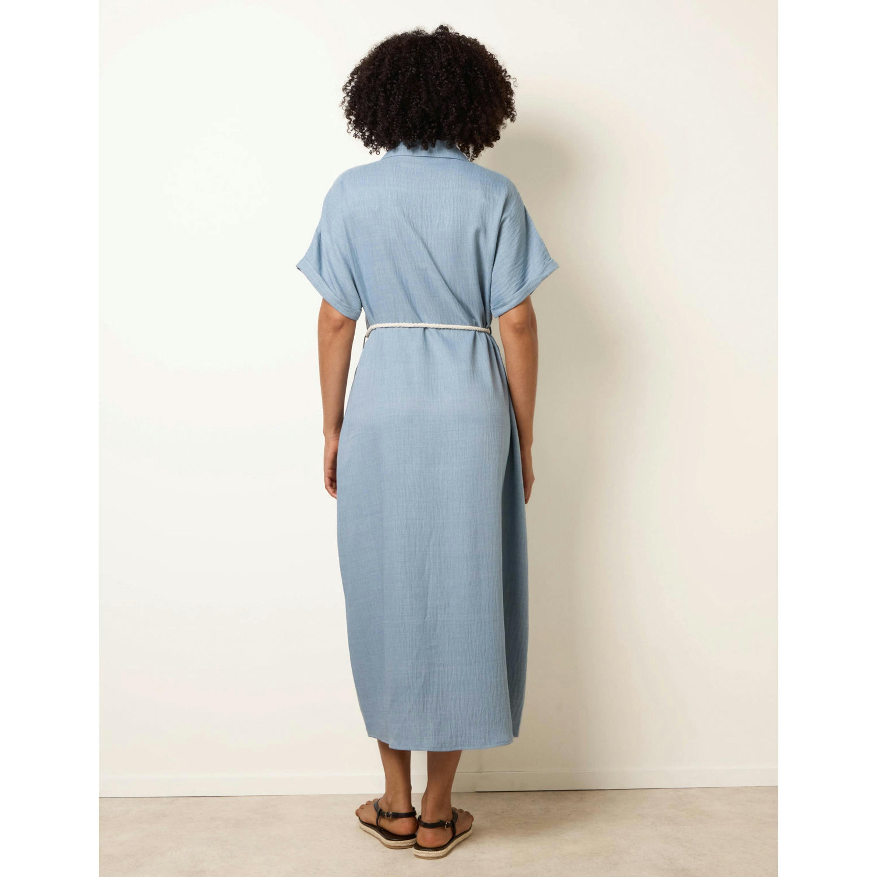 Blue Vanilla Floral Cutwork Embroidery Dress  in Blue , view 2 of 4