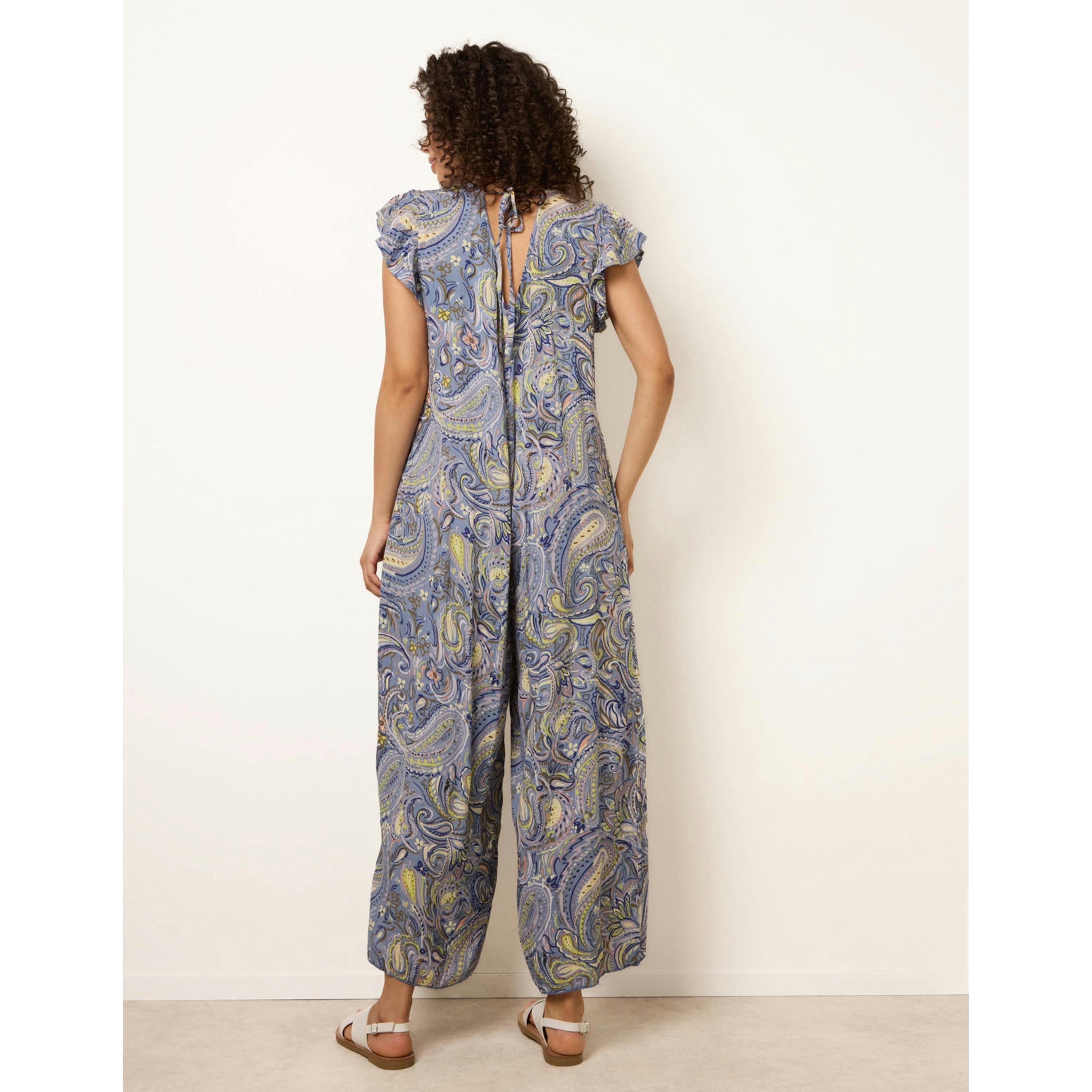 Blue Vanilla Ruffle Detail Jumpsuit  in Blue , view 2 of 4