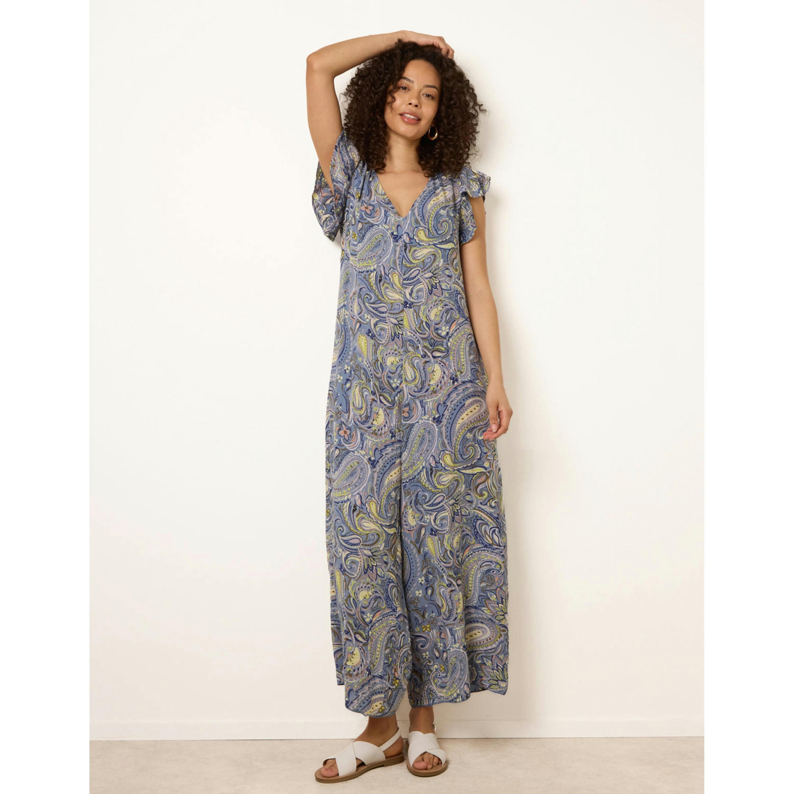 Blue Vanilla Ruffle Detail Jumpsuit  in Blue , view 4 of 4
