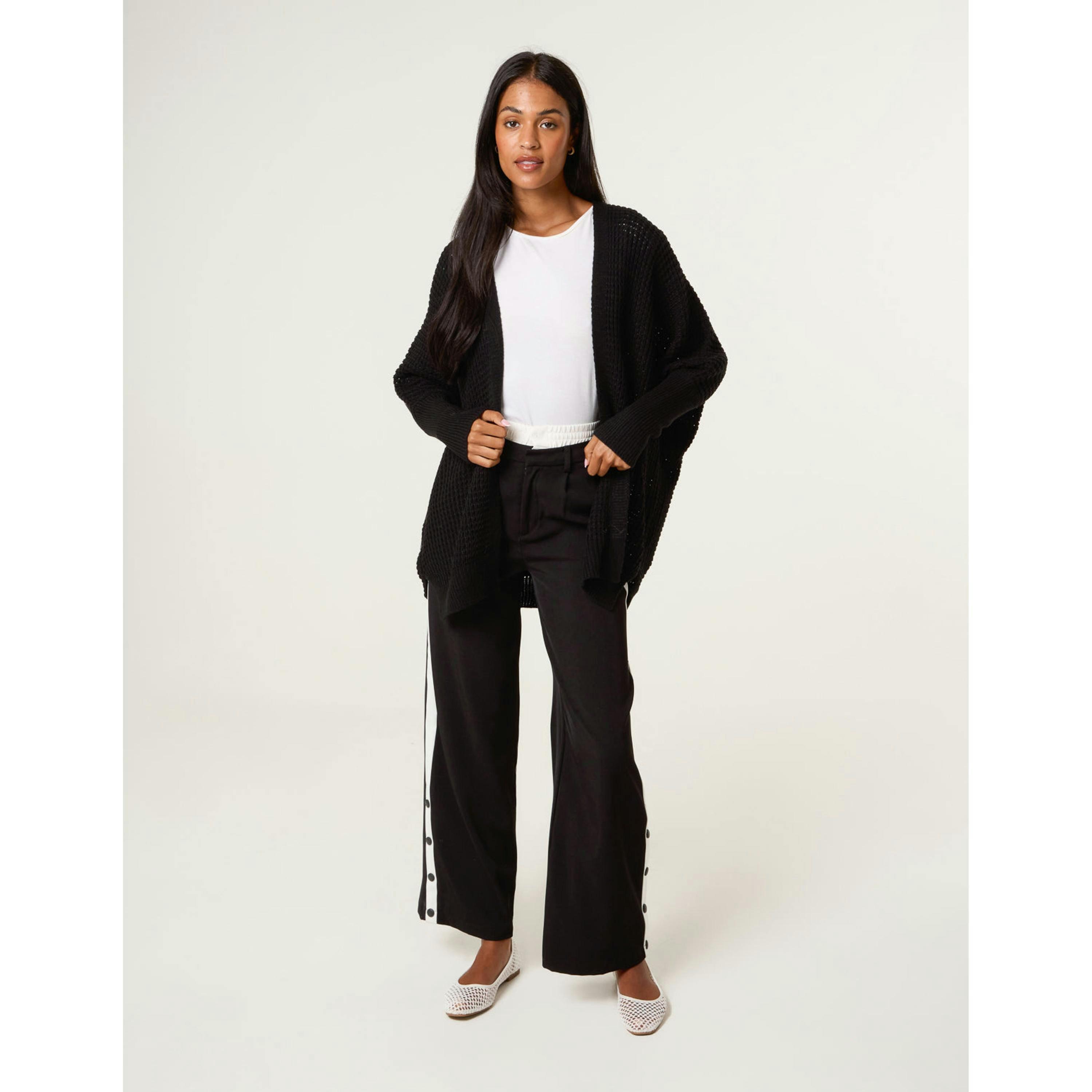 Blue Vanilla Textured Cardigan  in Black , view 3 of 4
