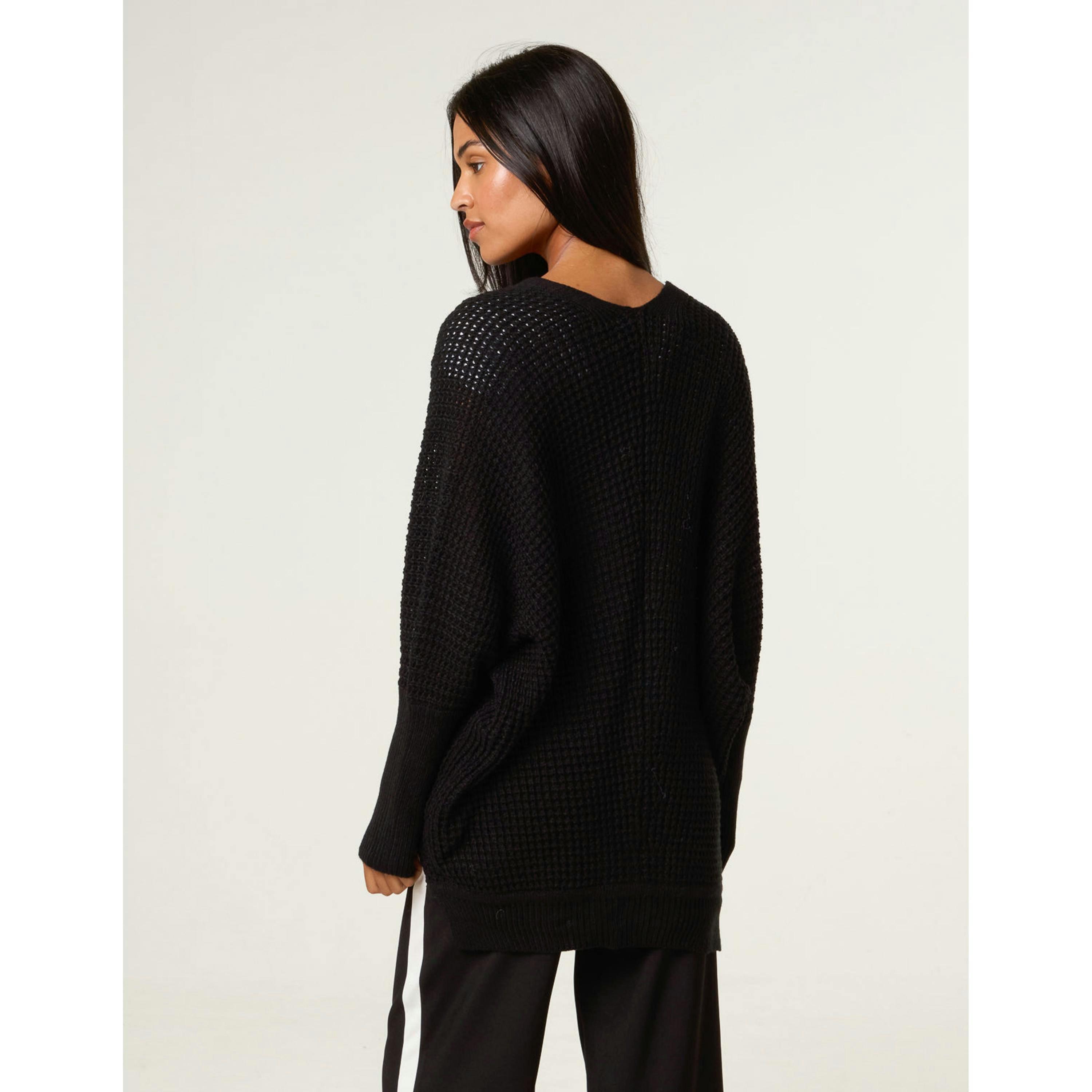 Blue Vanilla Textured Cardigan  in Black , view 4 of 4