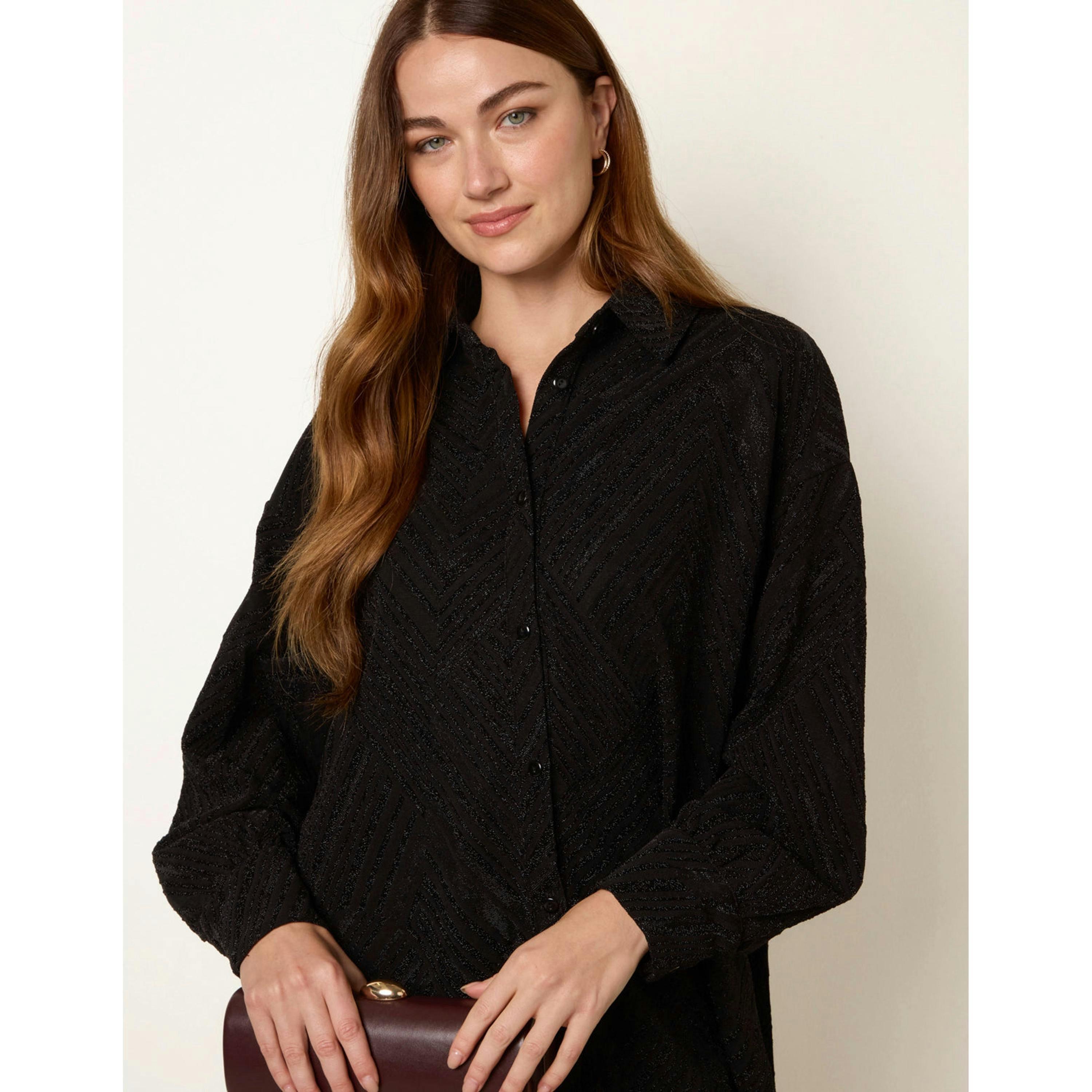 Blue Vanilla Metallic Shirt  in Black , view 3 of 6