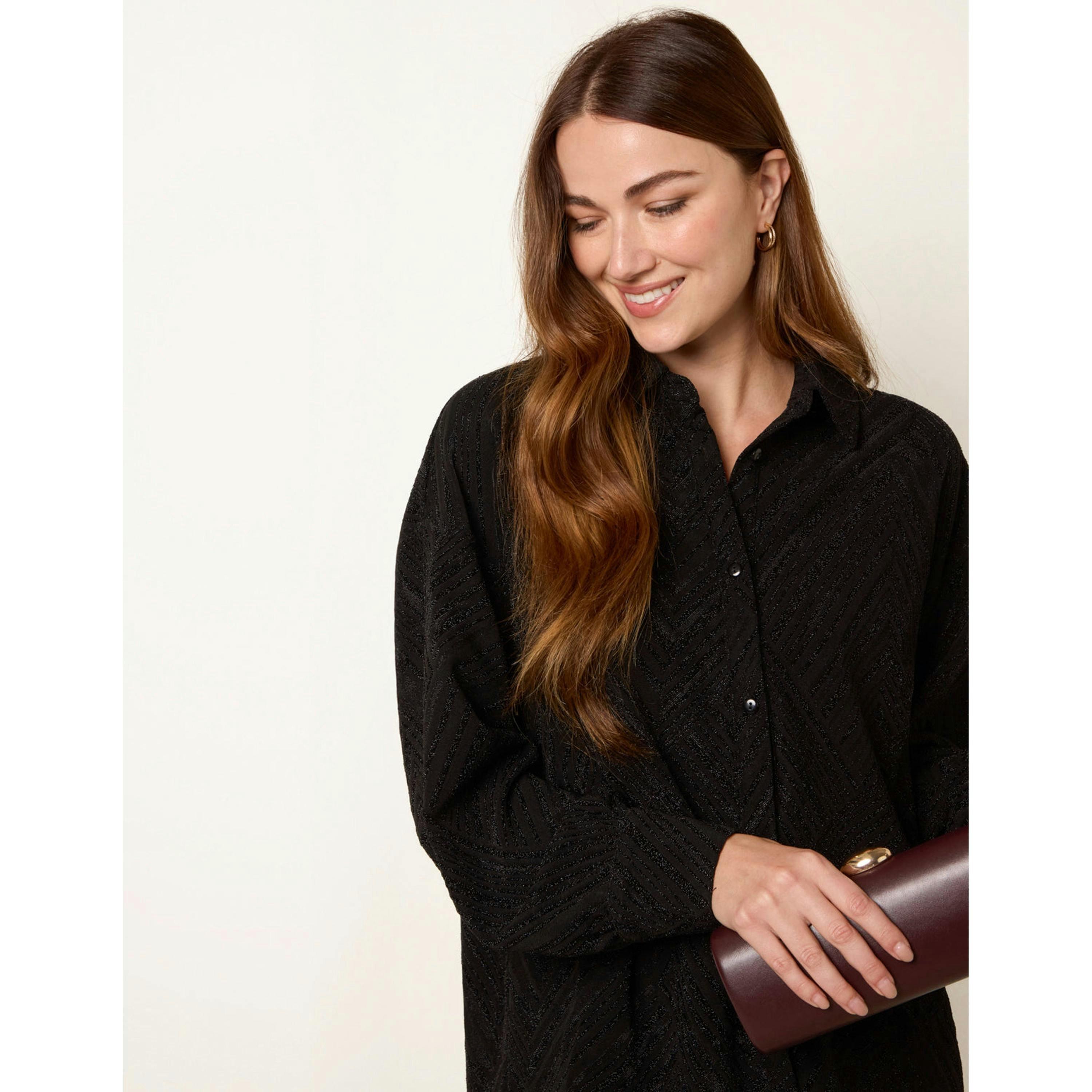 Blue Vanilla Metallic Shirt  in Black , view 5 of 6