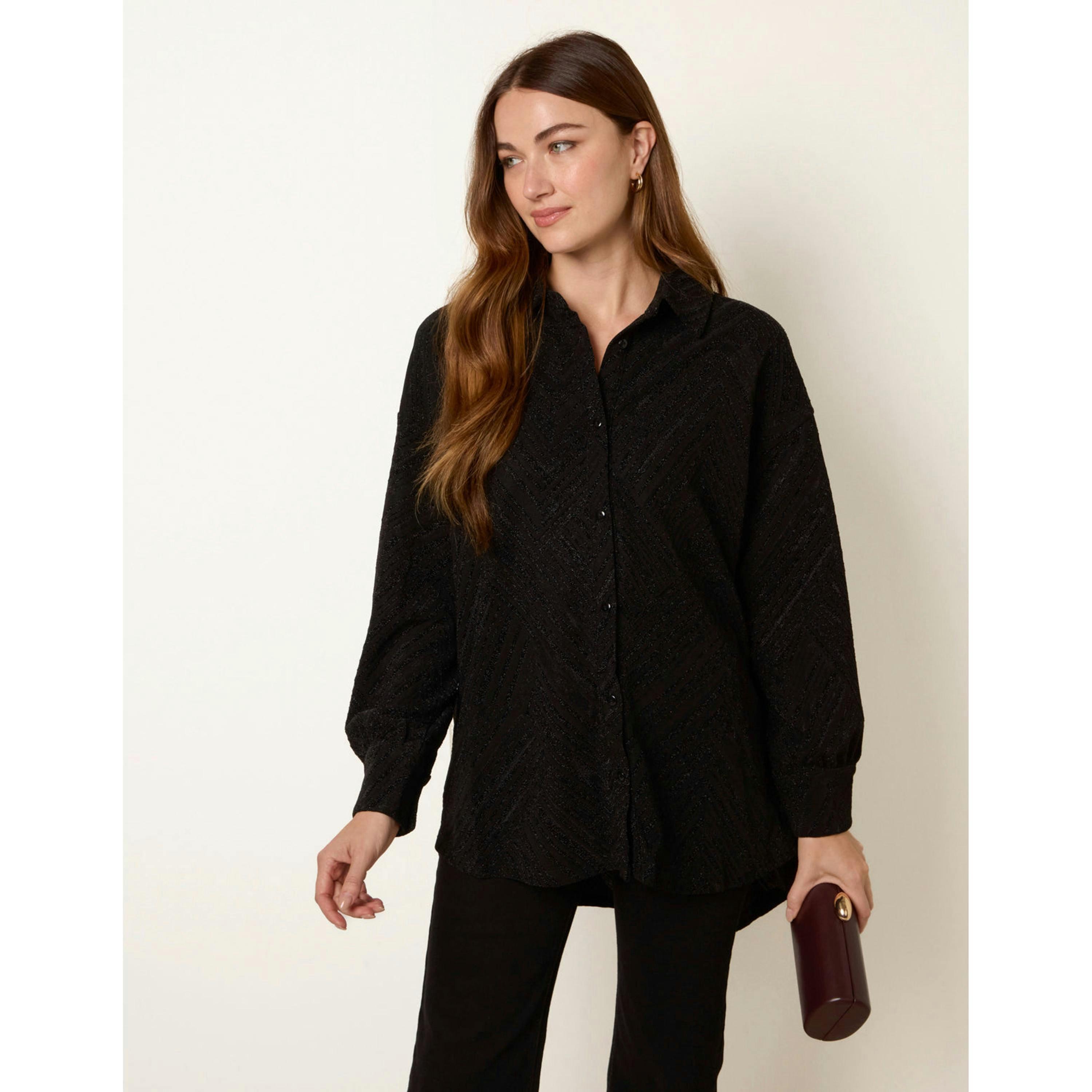 Blue Vanilla Metallic Shirt  in Black , view 6 of 6