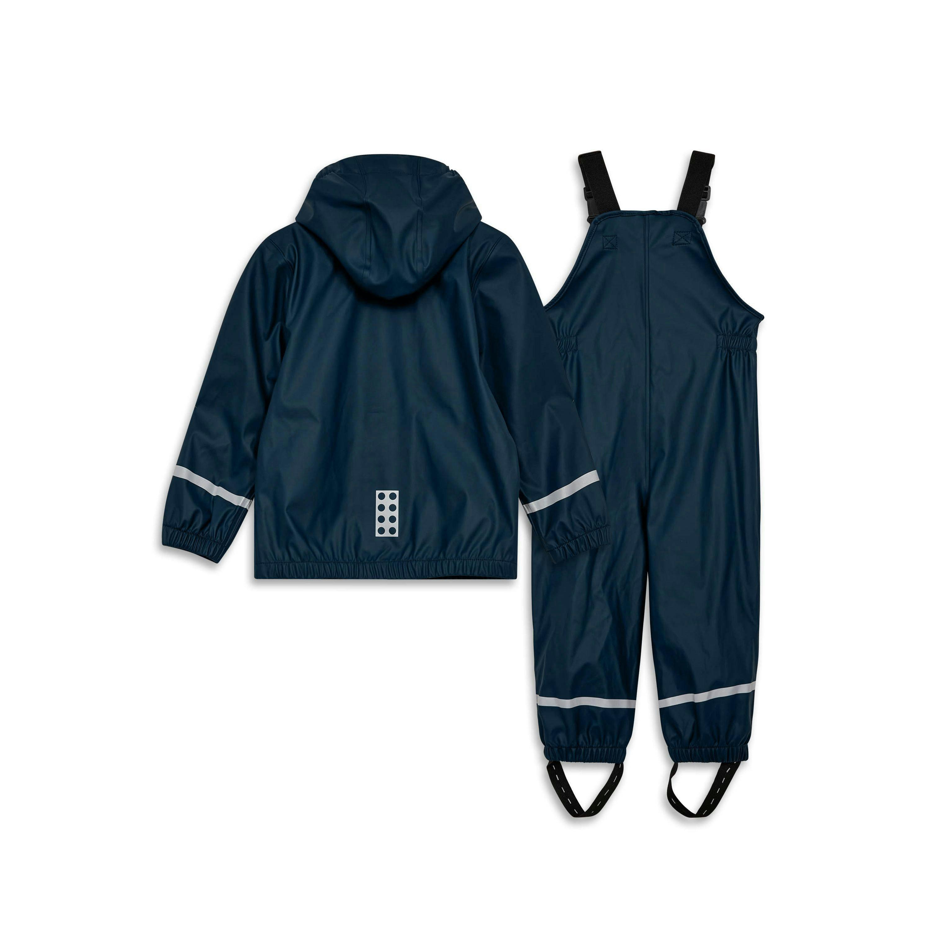LEGO® Baby Unisex PU Rain Jacket & Pants Play Suit Set, Navy , view 2 of 5