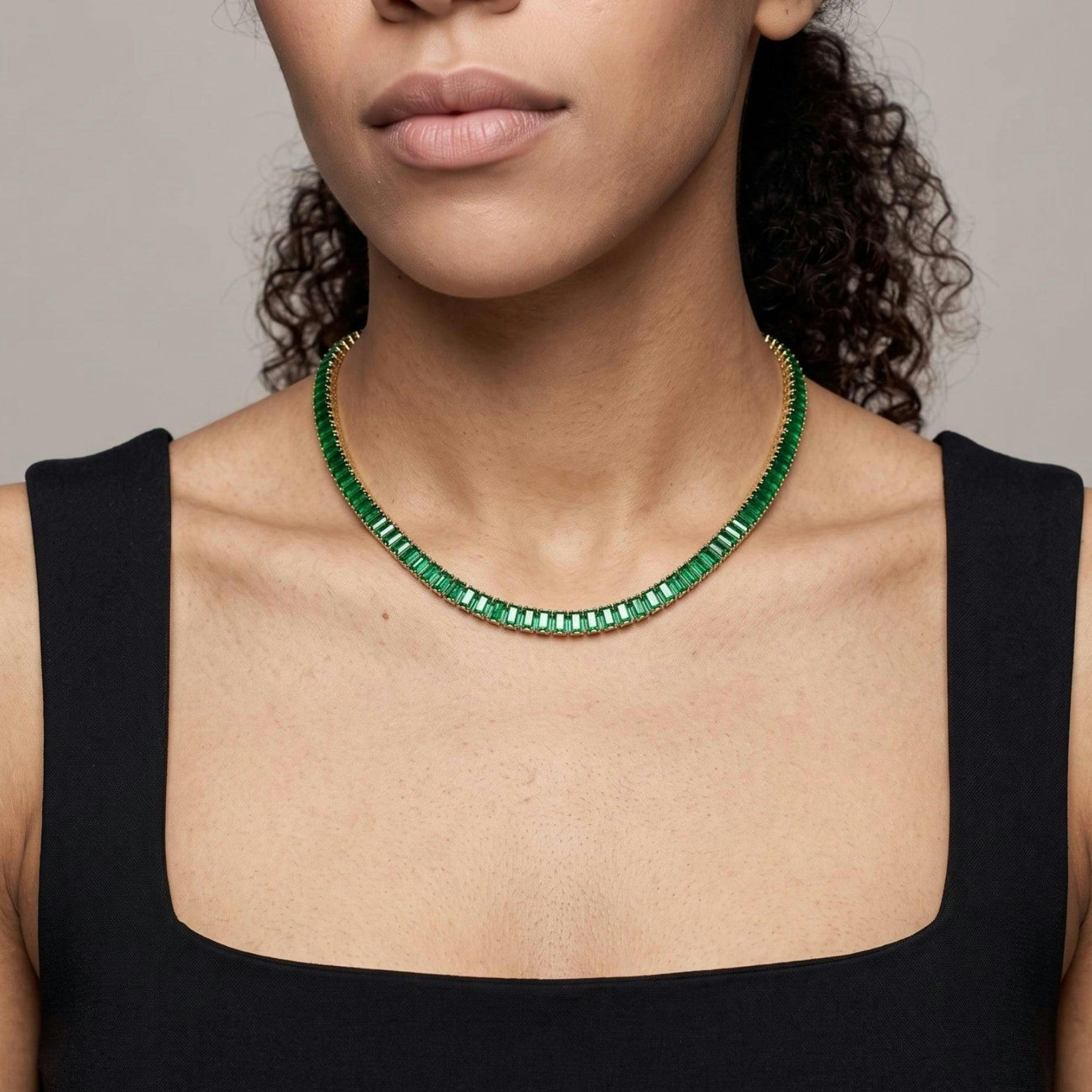 Hanabi Green Stone Necklace , view 3 of 5