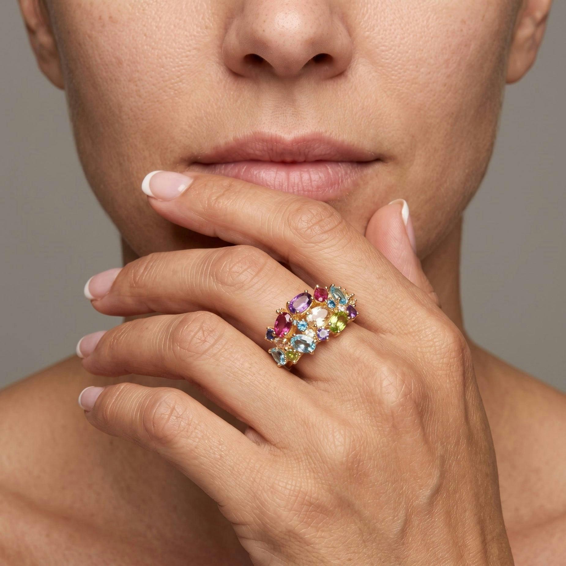 Hanabi Multi Stone Statement Ring , view 3 of 5