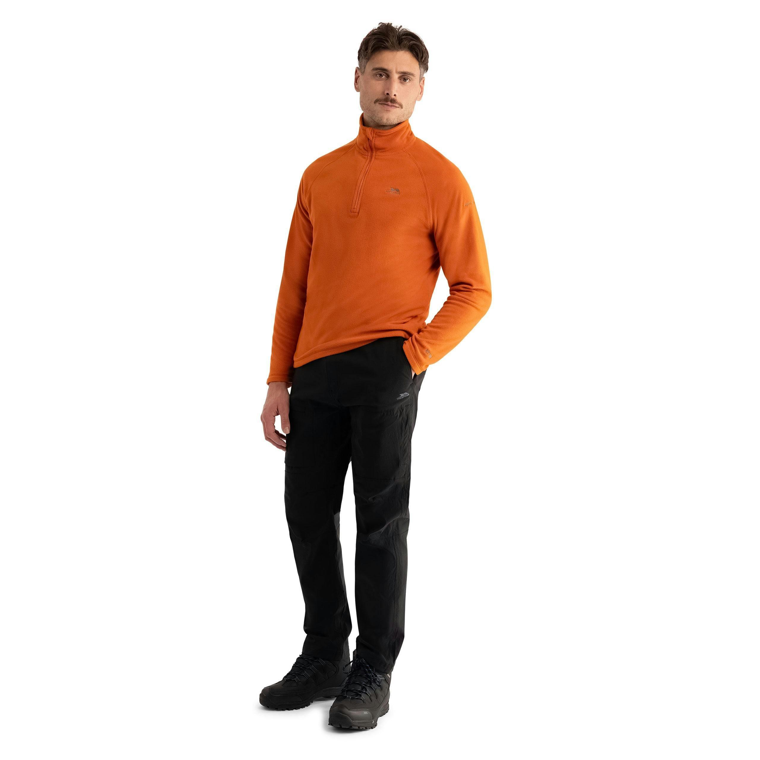 Mens Half Zip Fleece Eliston in Burnt Orange , view 4 of 6