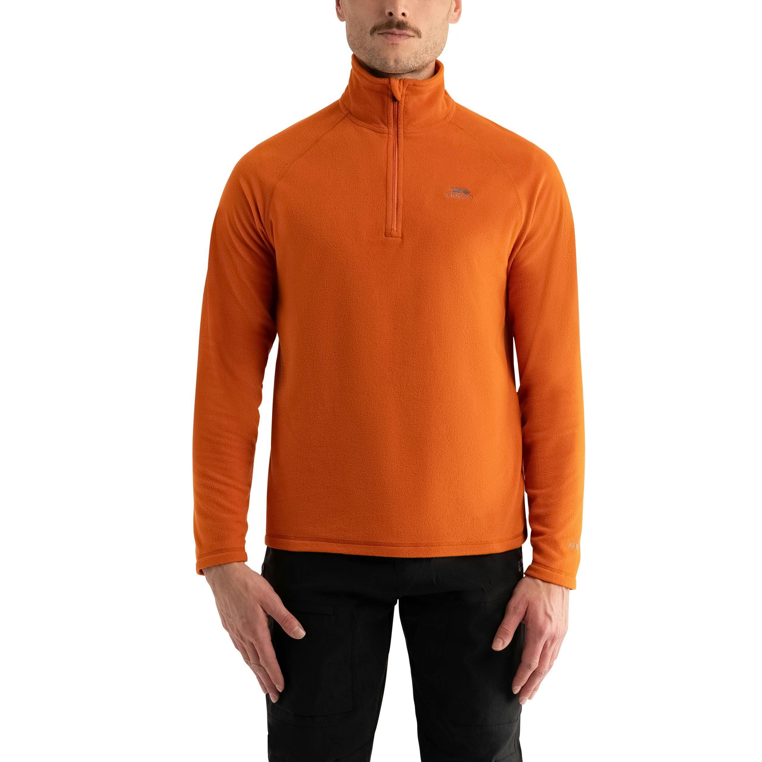 Mens Half Zip Fleece Eliston in Burnt Orange , view 6 of 6