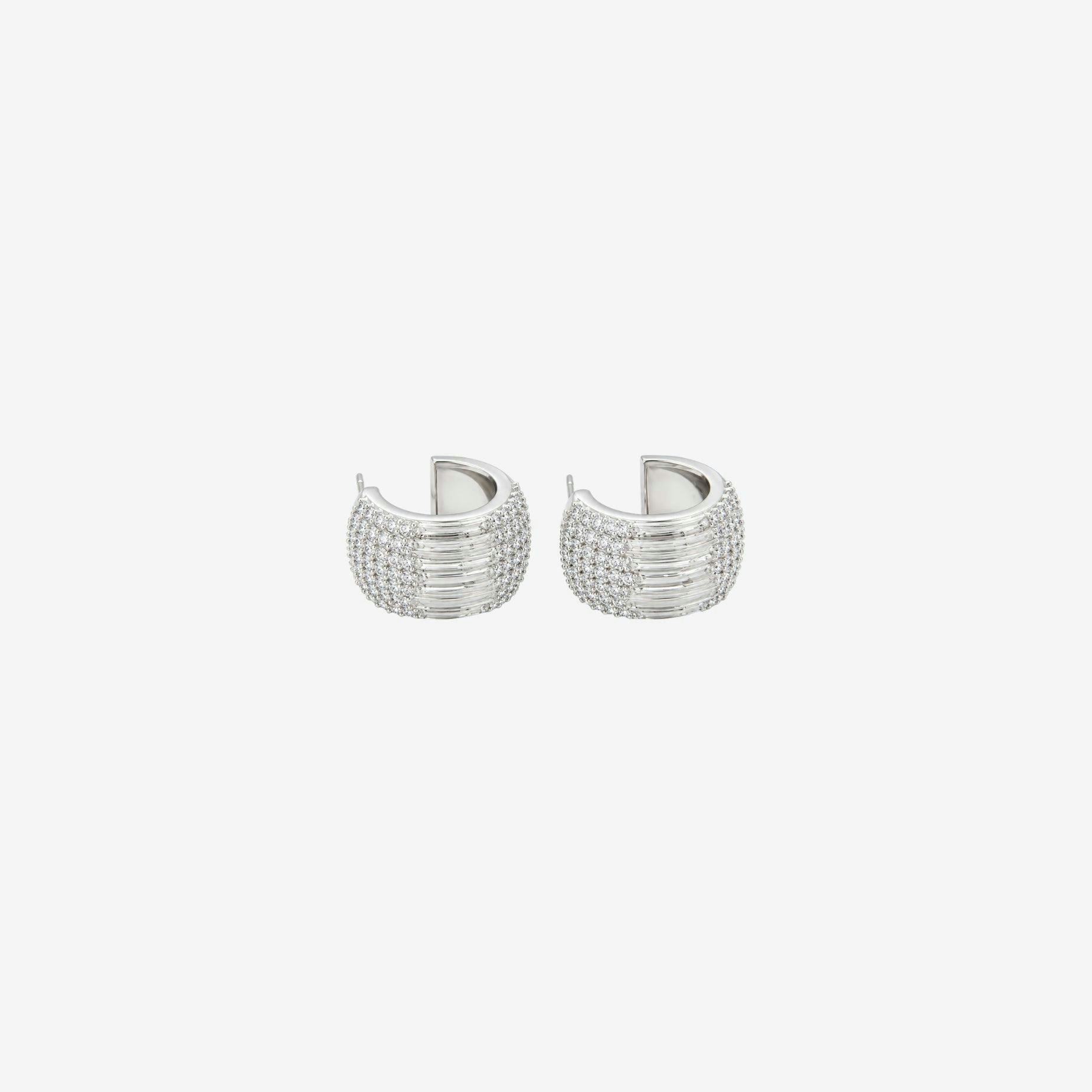 Enso Silver Stone Hoop Earrings , view 4 of 5