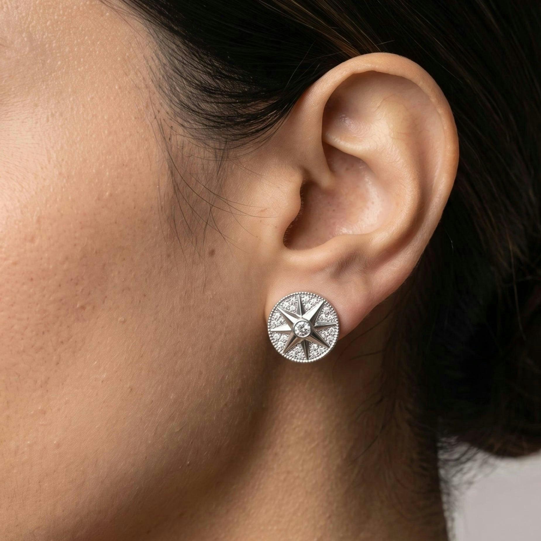 Enso Silver Star Pendant Necklace and Earrings Set , view 4 of 6