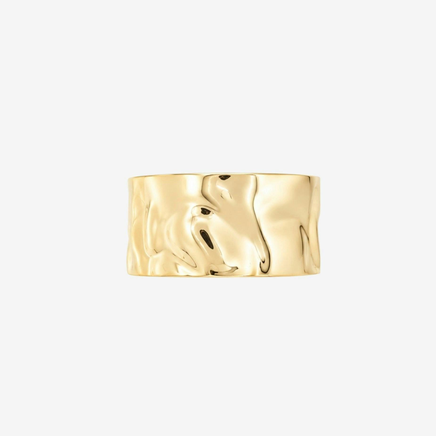 Kin Gold Sculptured Wide Cuff Bangle , view 4 of 6