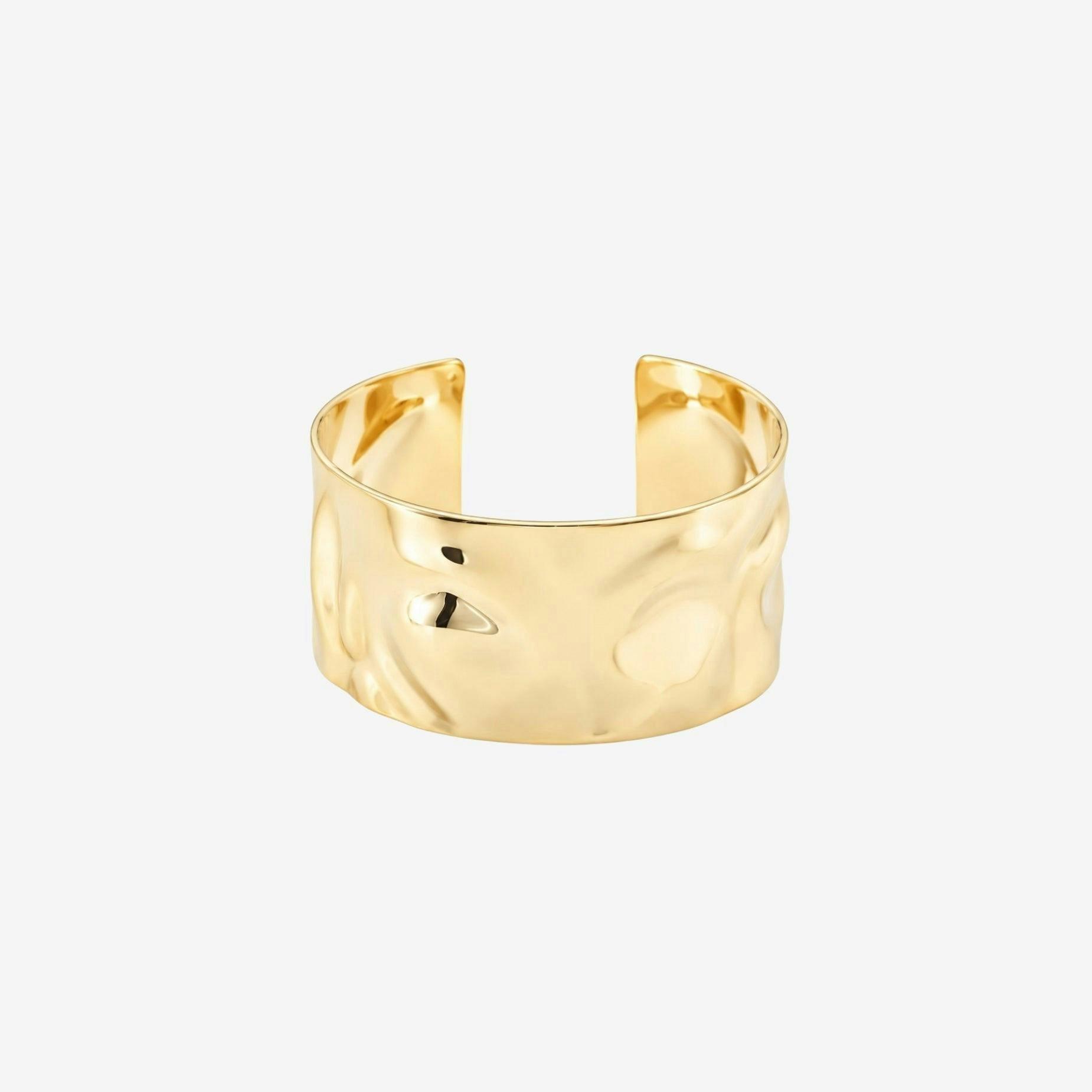 Kin Gold Sculptured Wide Cuff Bangle , view 5 of 6