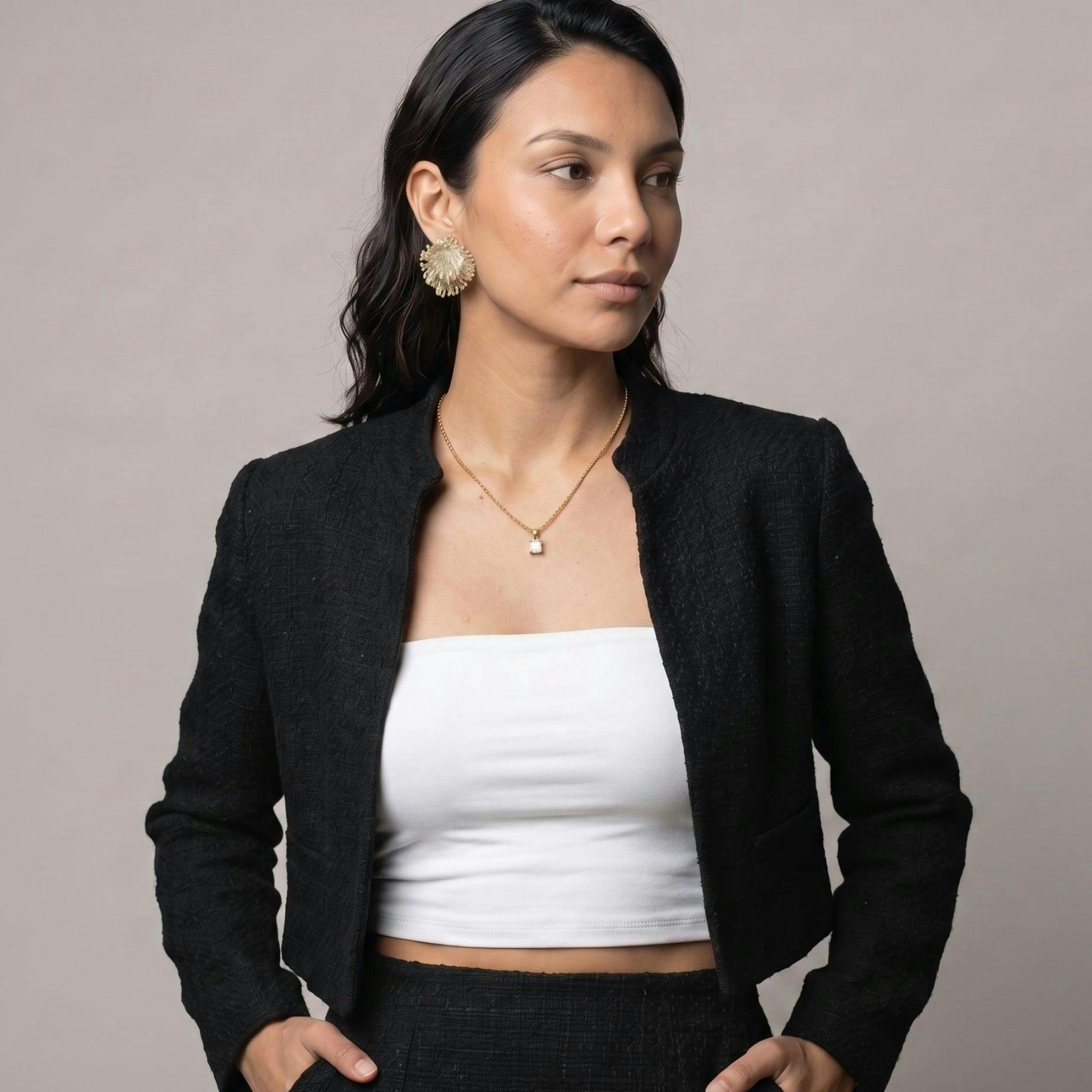 Kin Gold Statement Stud Earrings , view 2 of 6