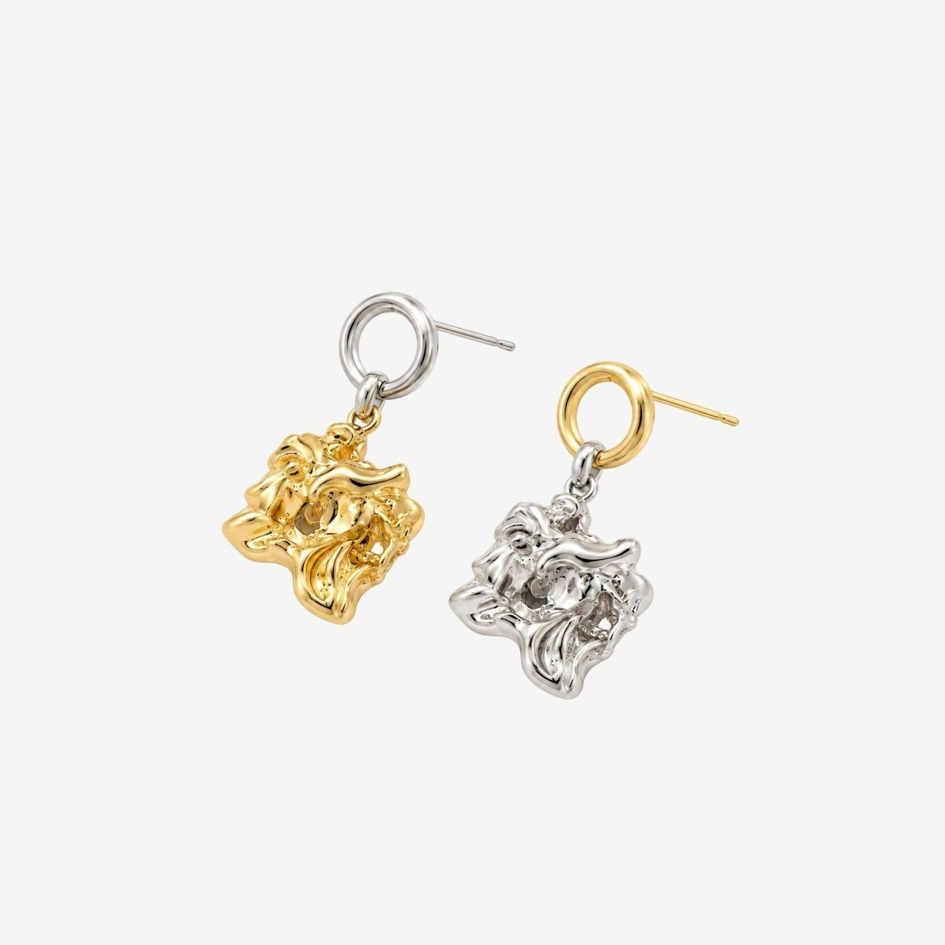 Nami Mixed Metals Molten Drop Earrings , view 4 of 5
