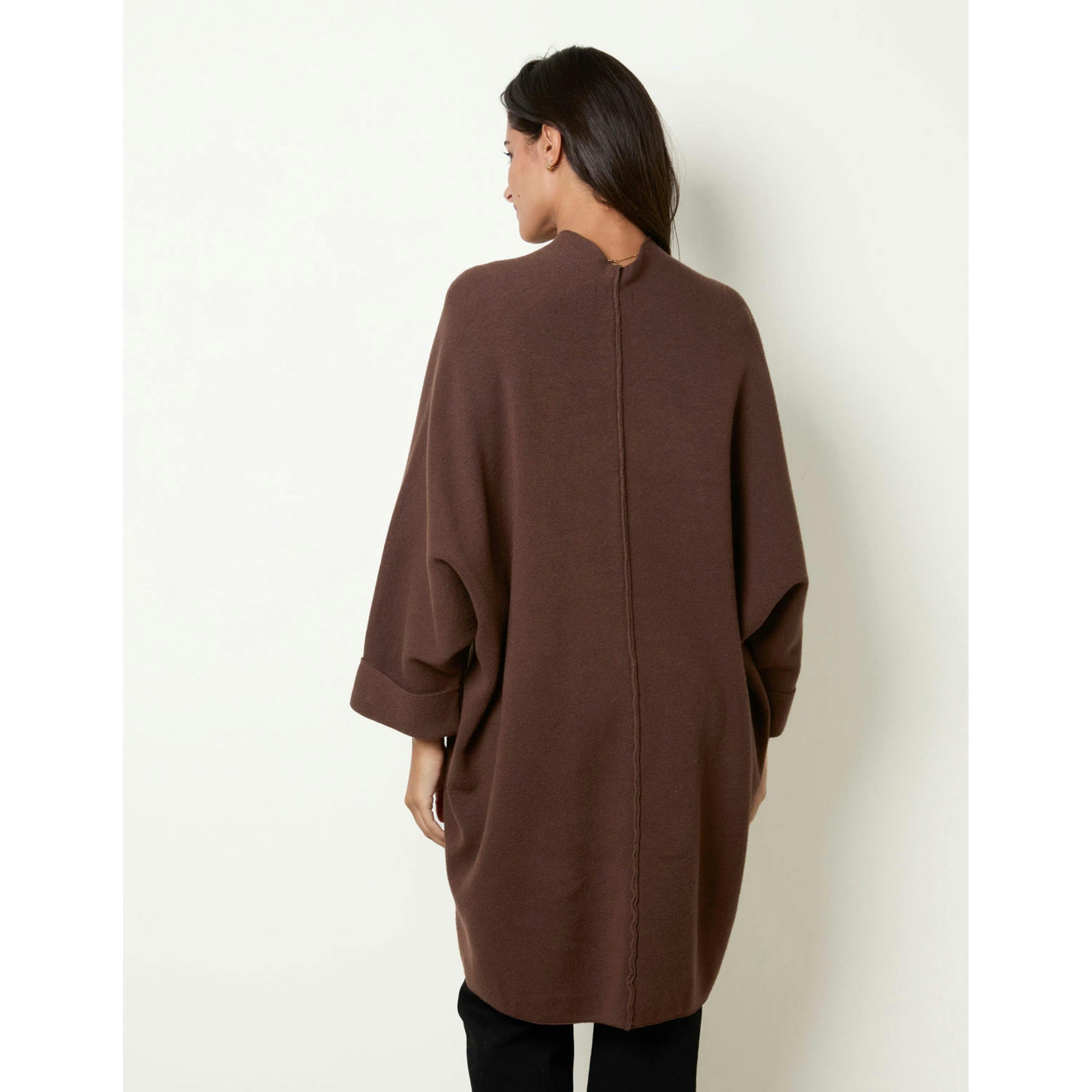 Blue Vanilla Gold Button Heavy Knit Cardigan  in Brown , view 4 of 4
