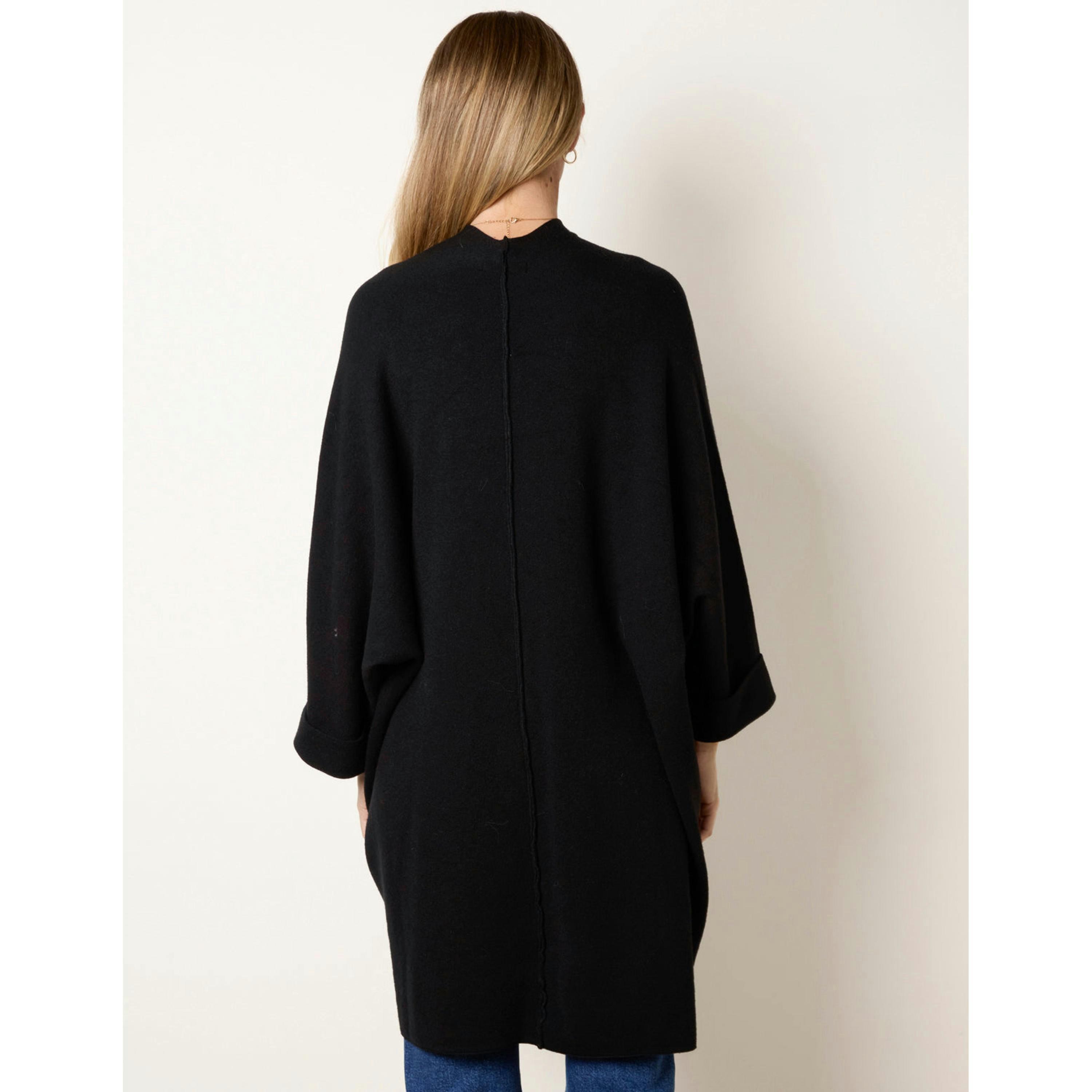 Blue Vanilla Gold Button Heavy Knit Cardigan  in Black , view 2 of 4