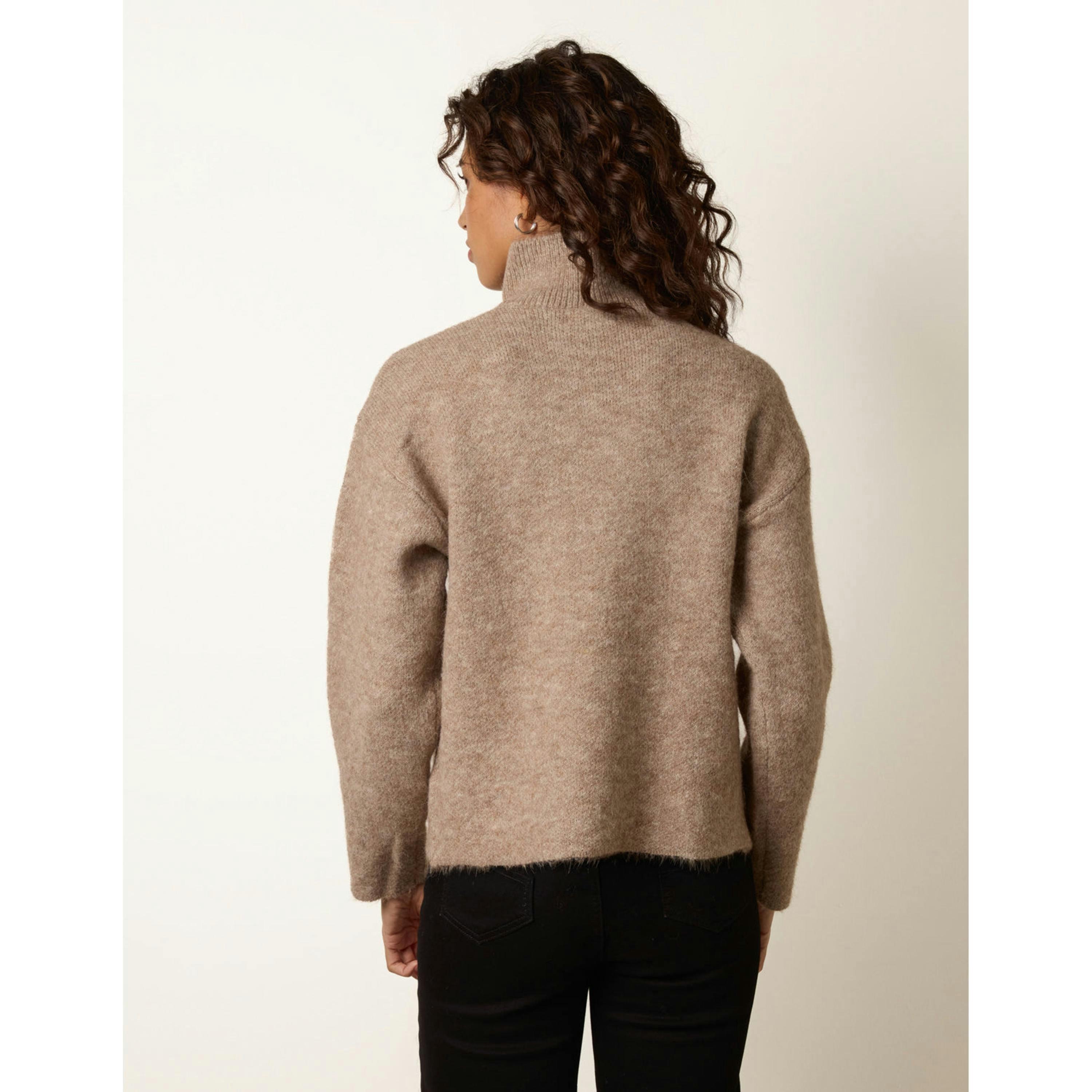 Blue Vanilla Cardigan With Full Front Button Details  in Beige , view 2 of 4
