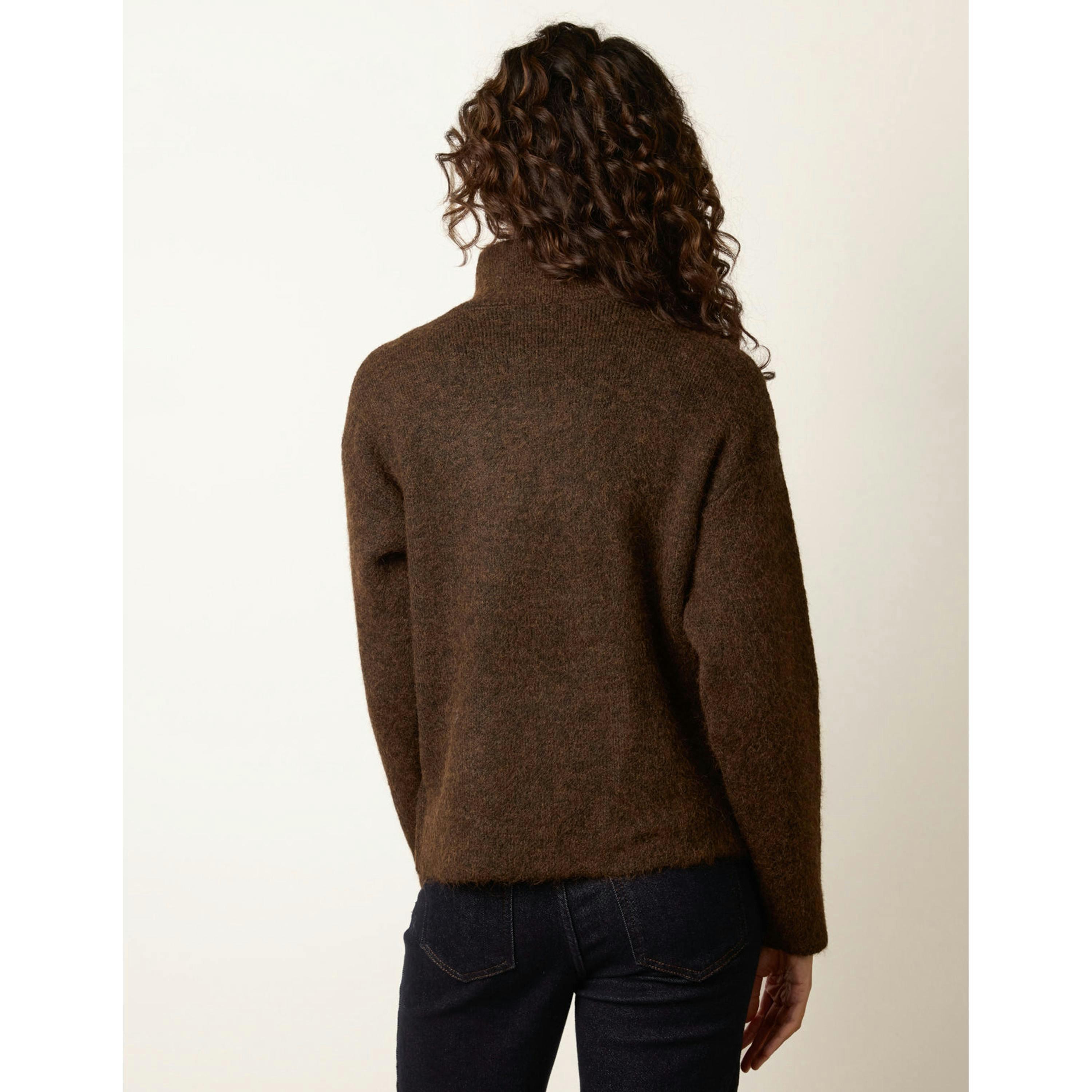 Blue Vanilla Cardigan With Full Front Button Details  in Brown , view 2 of 4