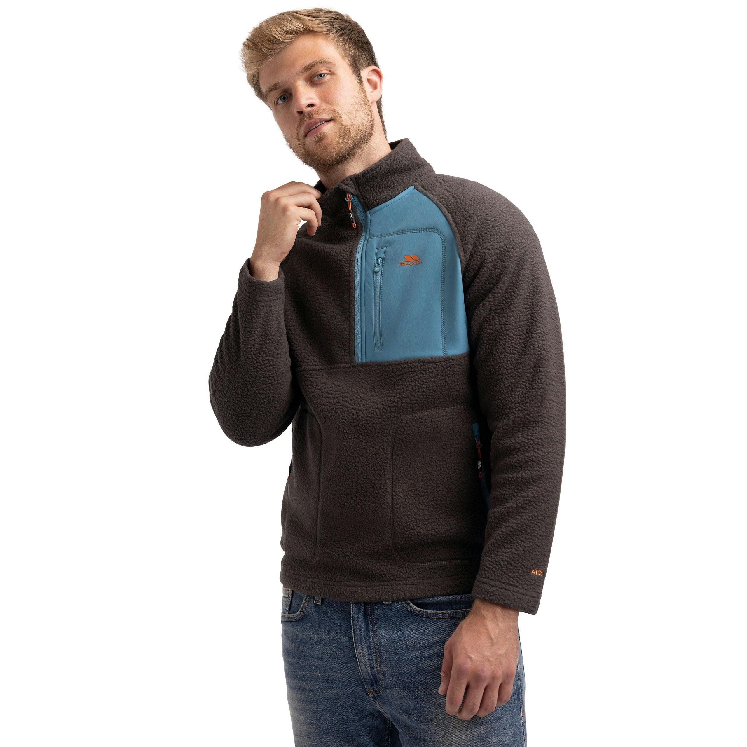 Mens Half Zip Fleece North in Charcoal , view 6 of 6