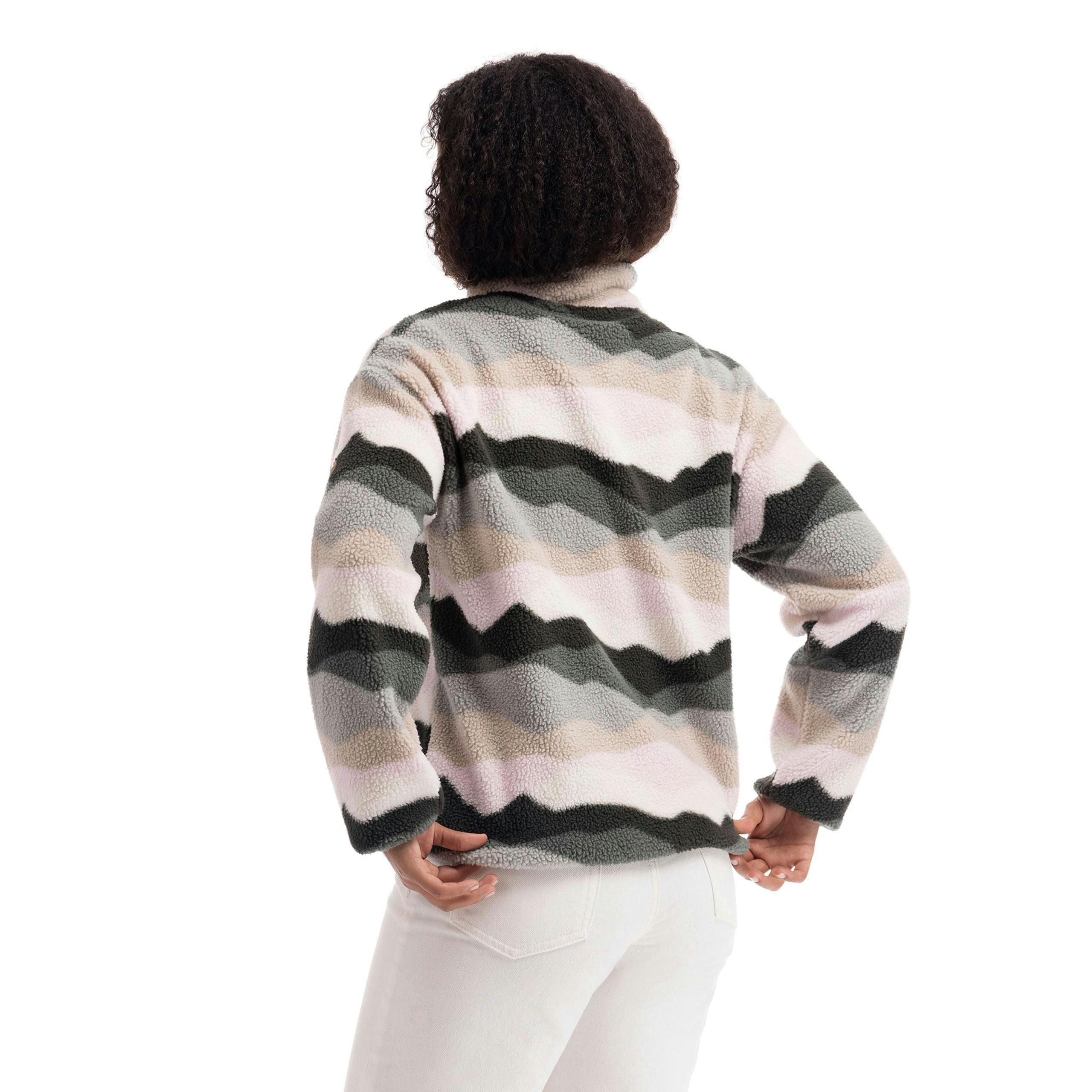 Womens 1/2 Zip Sherpa Fleece Ovie in Sage Mountain Print , view 5 of 6