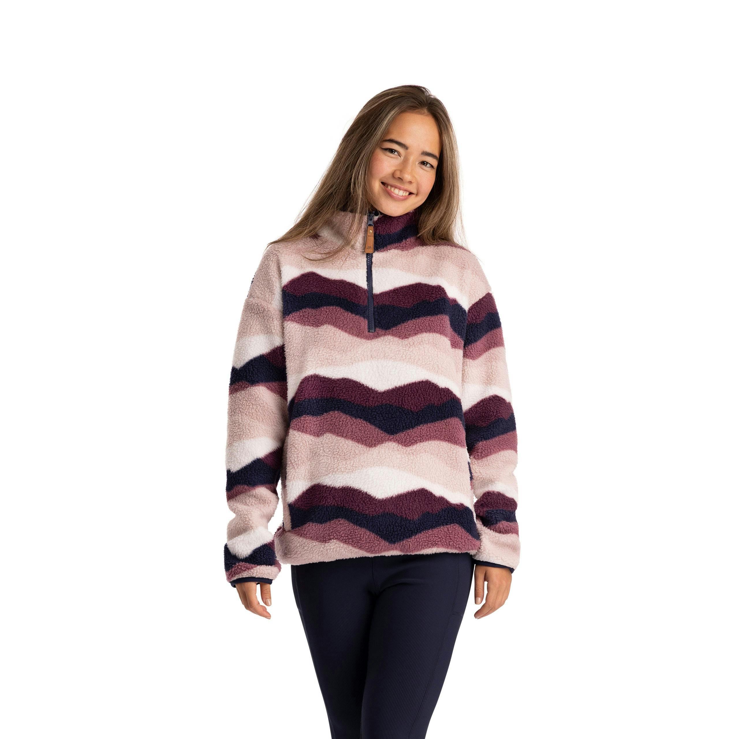 Womens 1/2 Zip Sherpa Fleece Ovie in Mountain Print , view 6 of 6