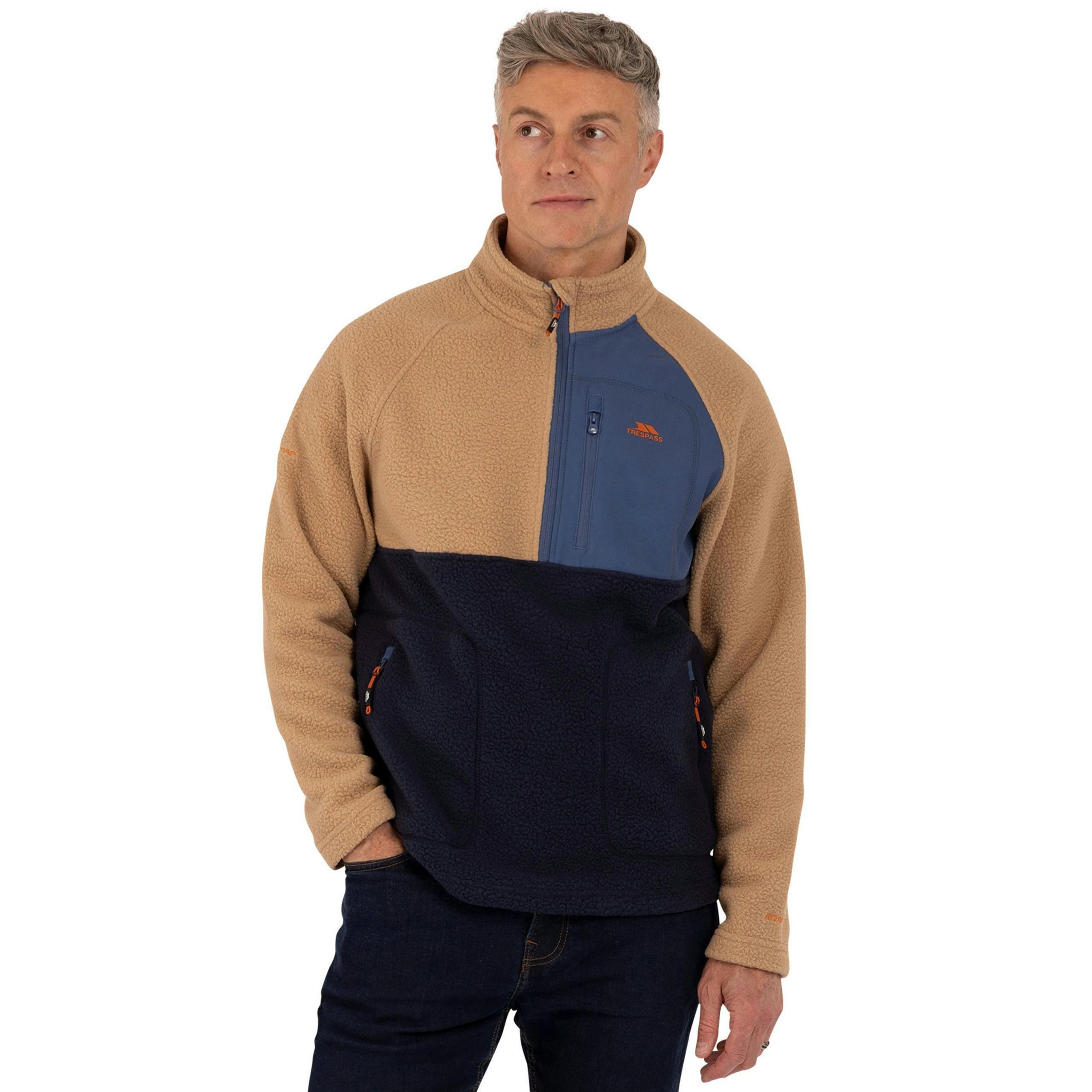 Mens Half Zip Fleece North in Beige , view 3 of 6