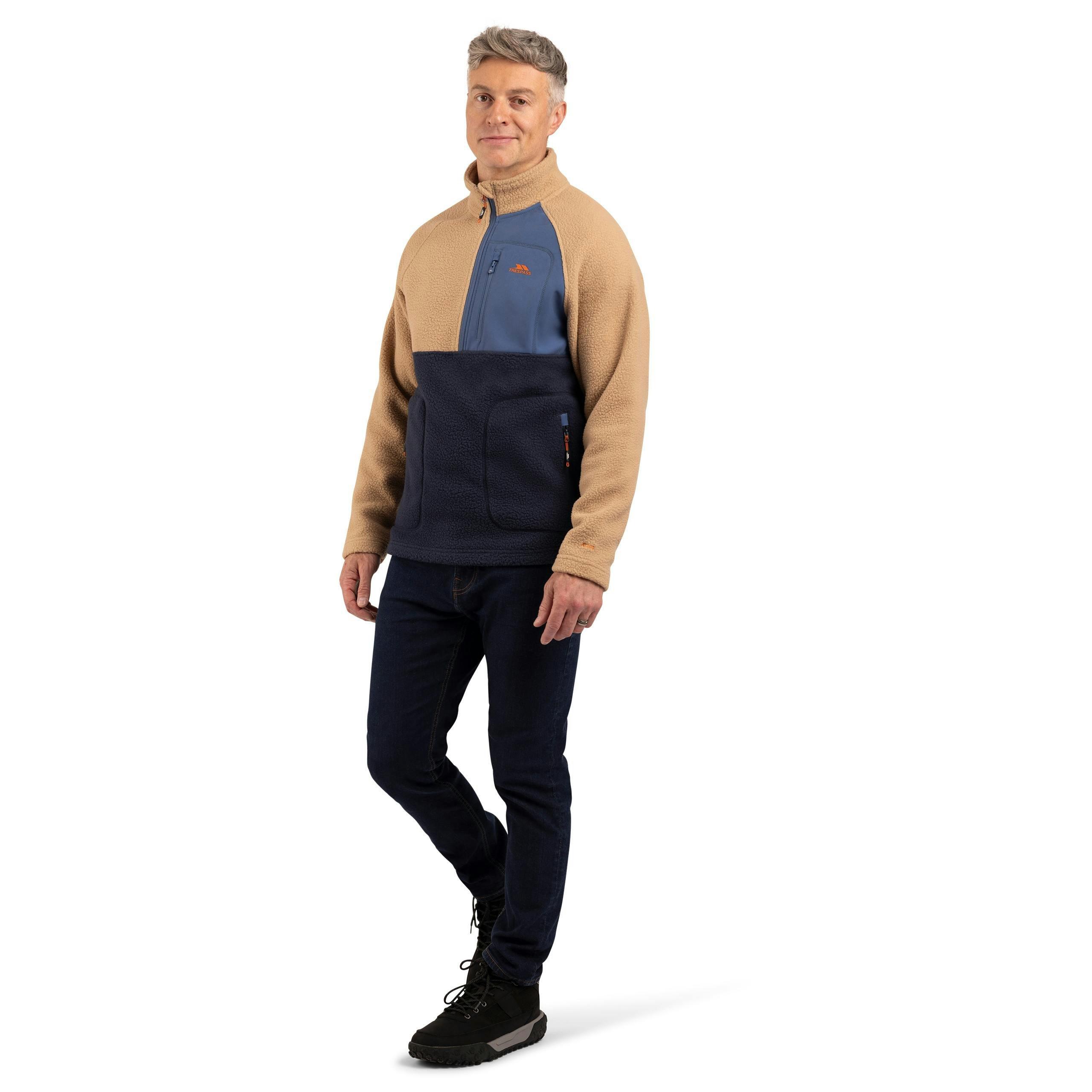 Mens Half Zip Fleece North in Beige , view 4 of 6