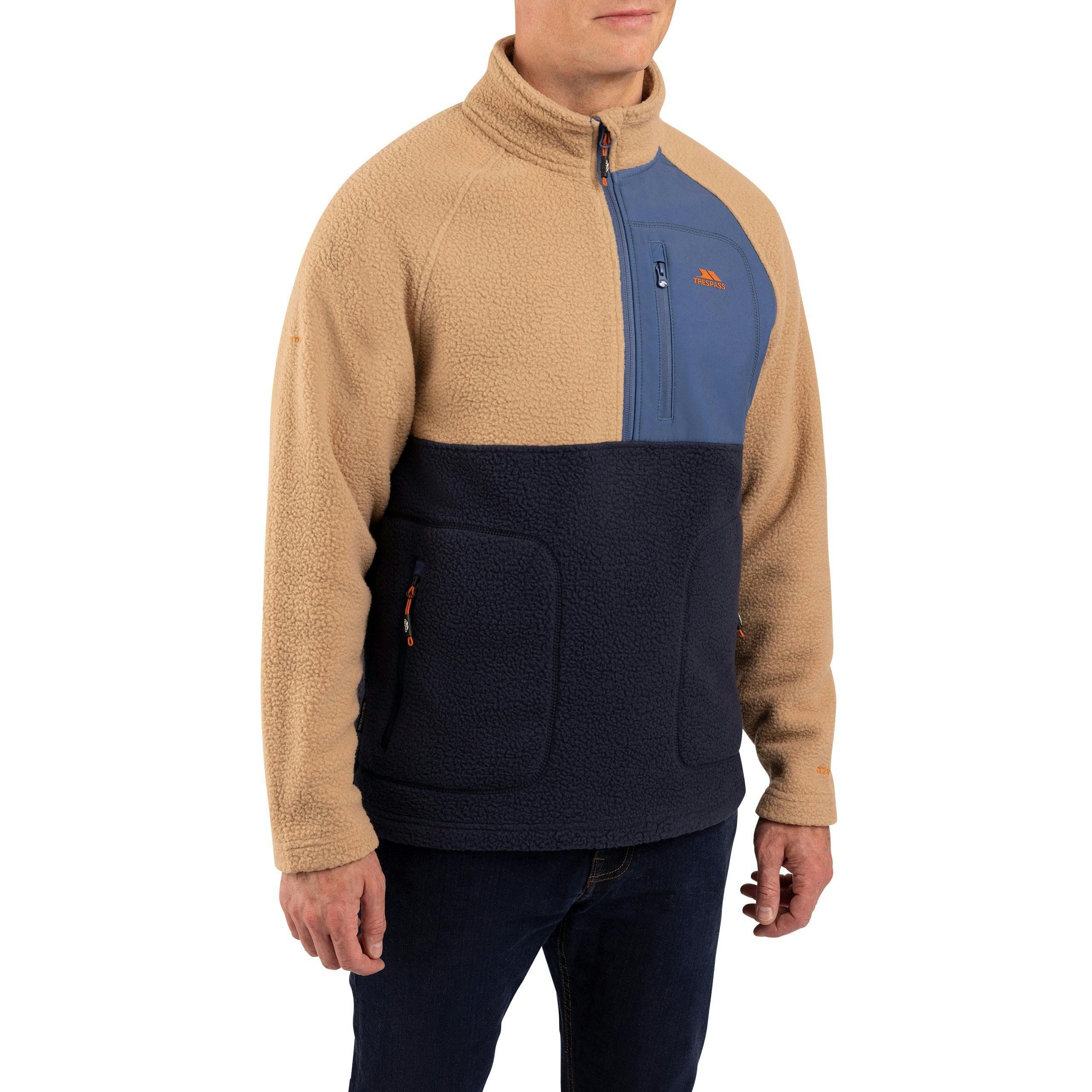Mens Half Zip Fleece North in Beige , view 6 of 6