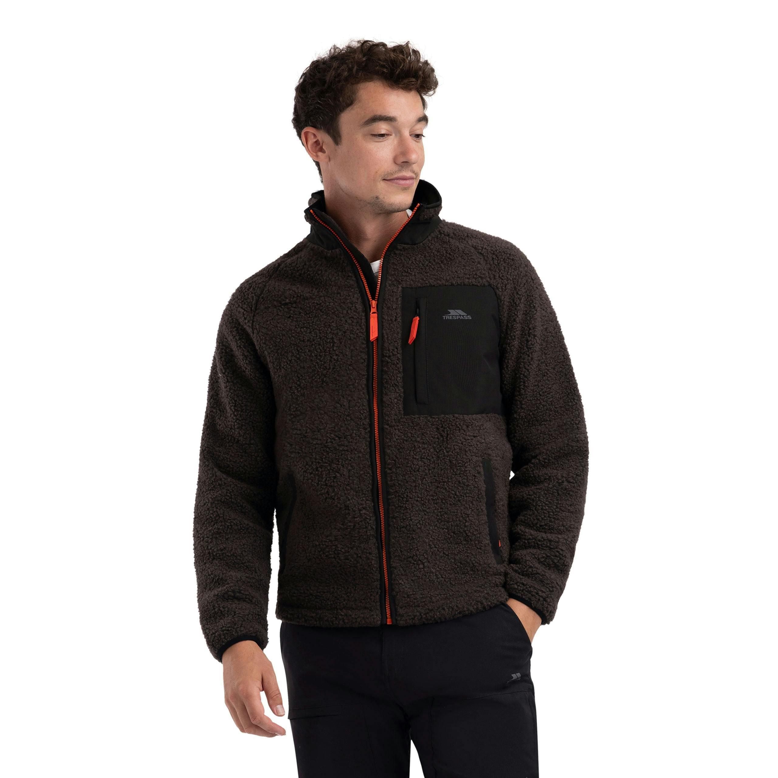 Mens Fleece Jacket Brookes in Charcoal , view 3 of 6