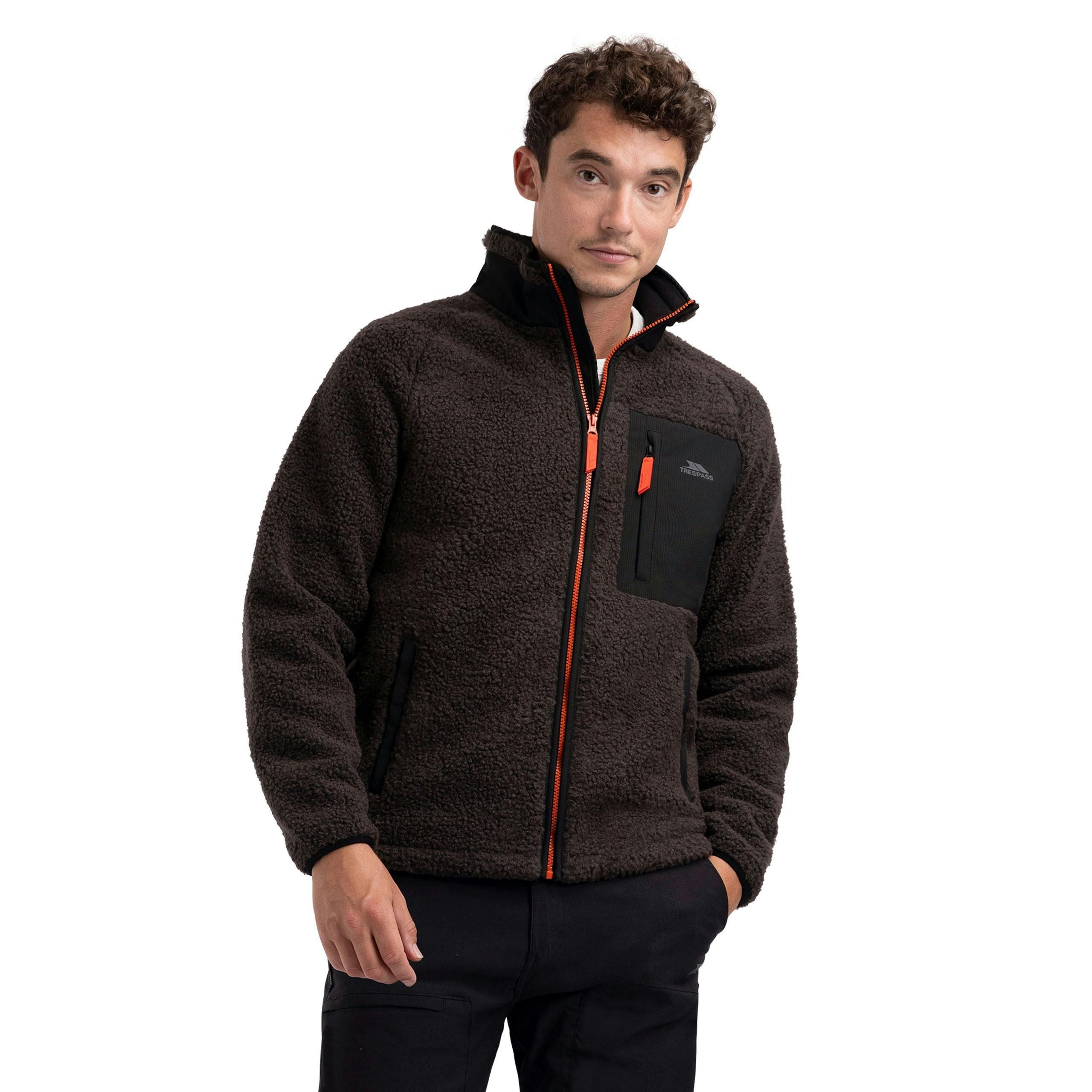 Mens Fleece Jacket Brookes in Charcoal , view 4 of 6