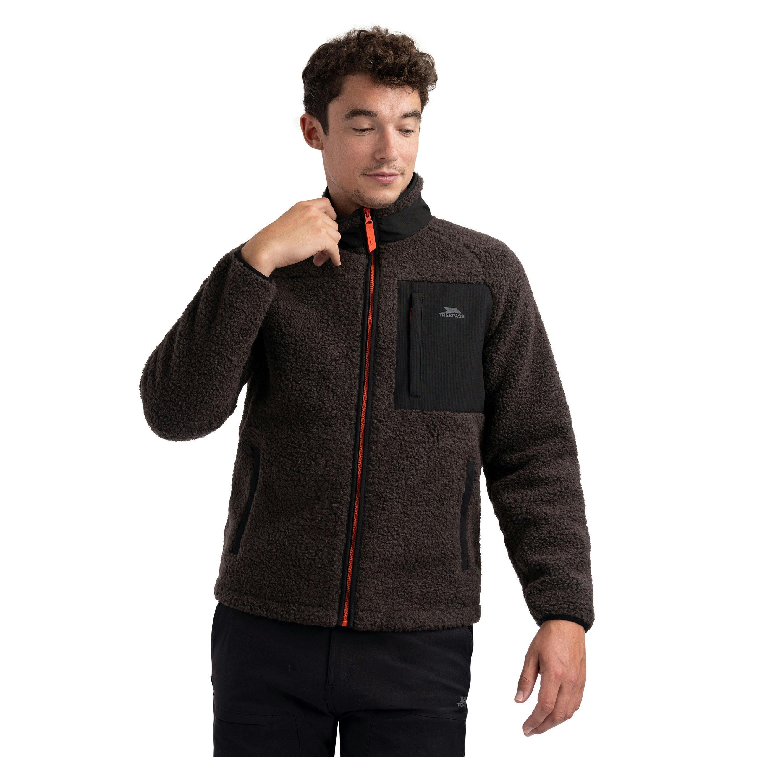 Mens Fleece Jacket Brookes in Charcoal , view 6 of 6