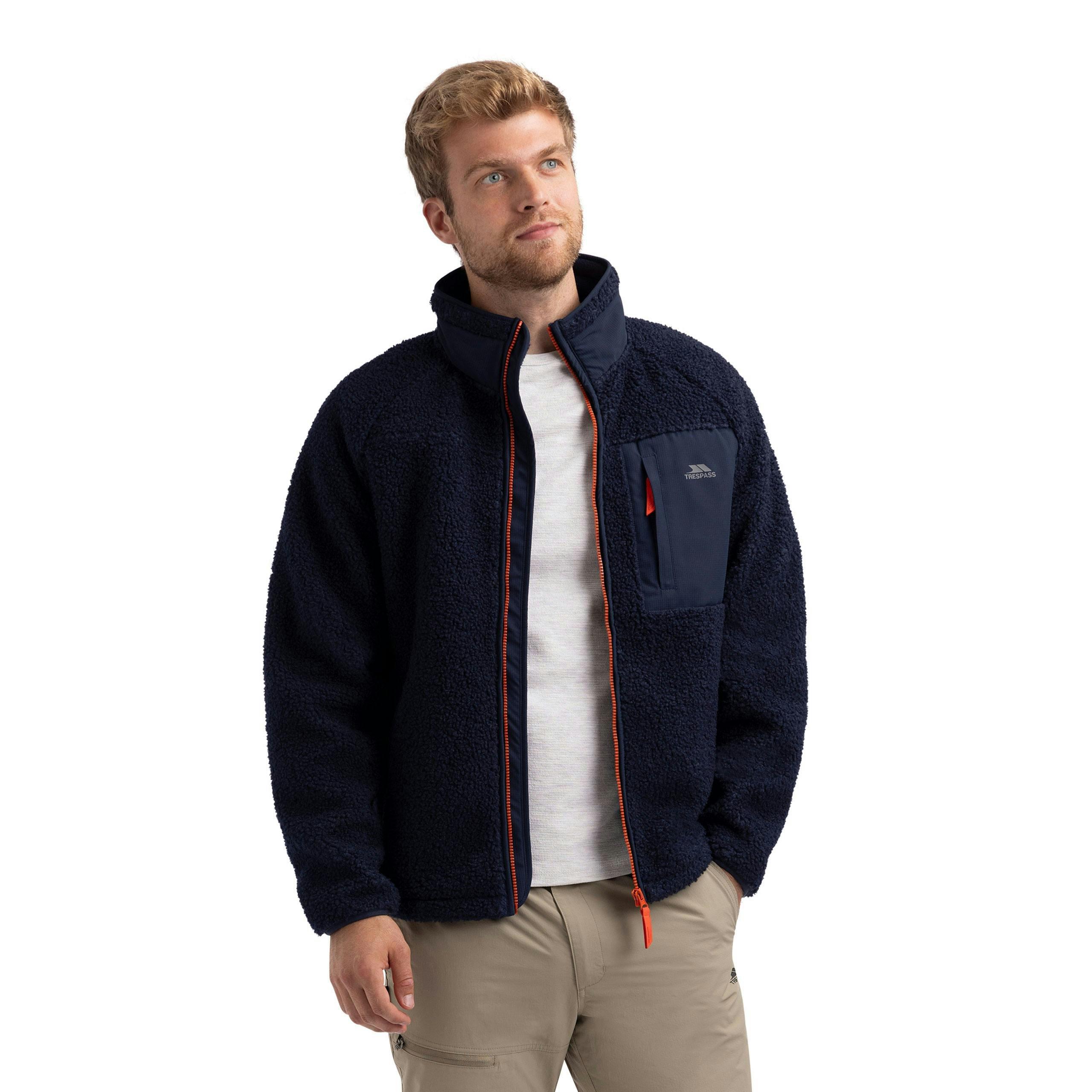 Mens Fleece Jacket Brookes in Navy , view 3 of 6