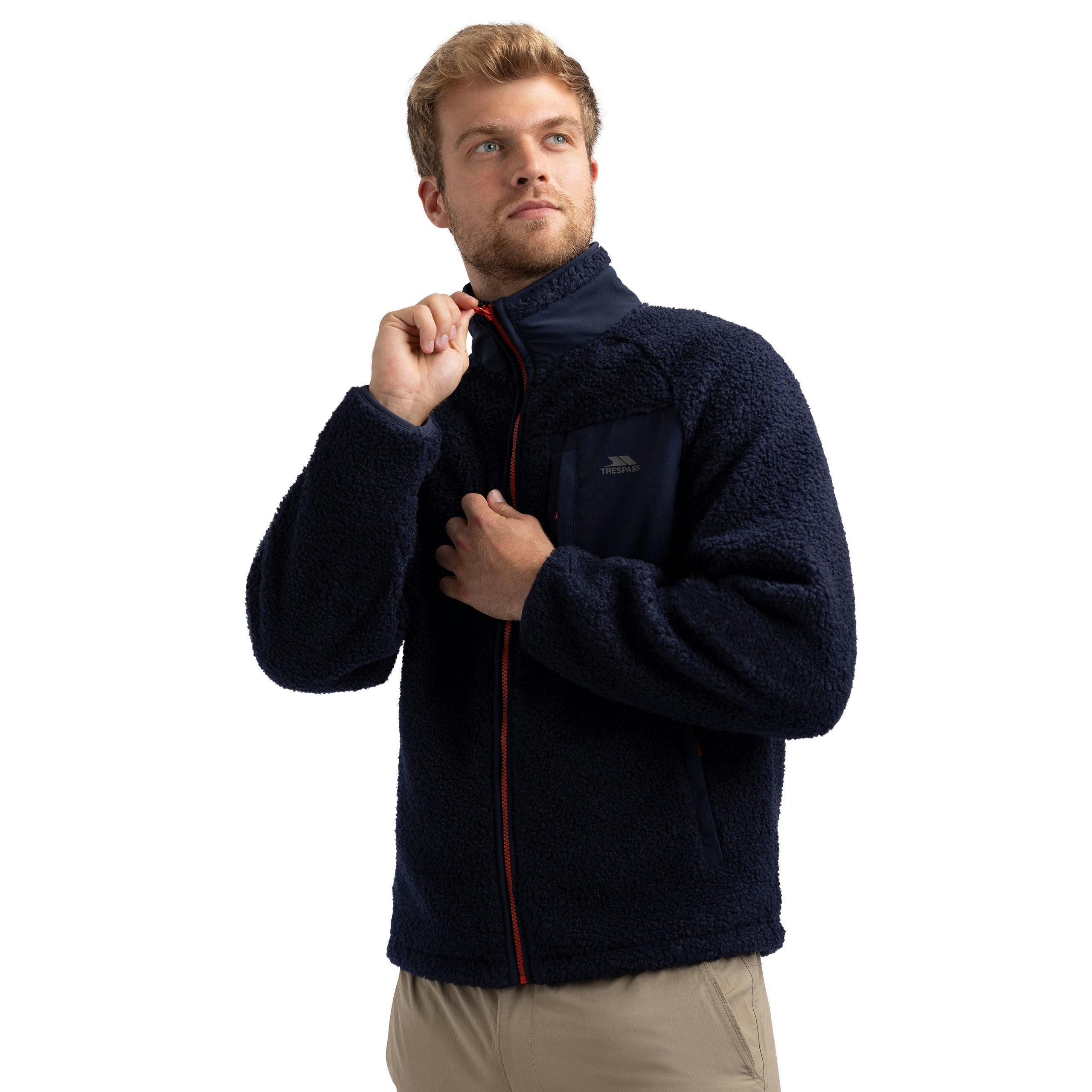 Mens Fleece Jacket Brookes in Navy , view 5 of 6